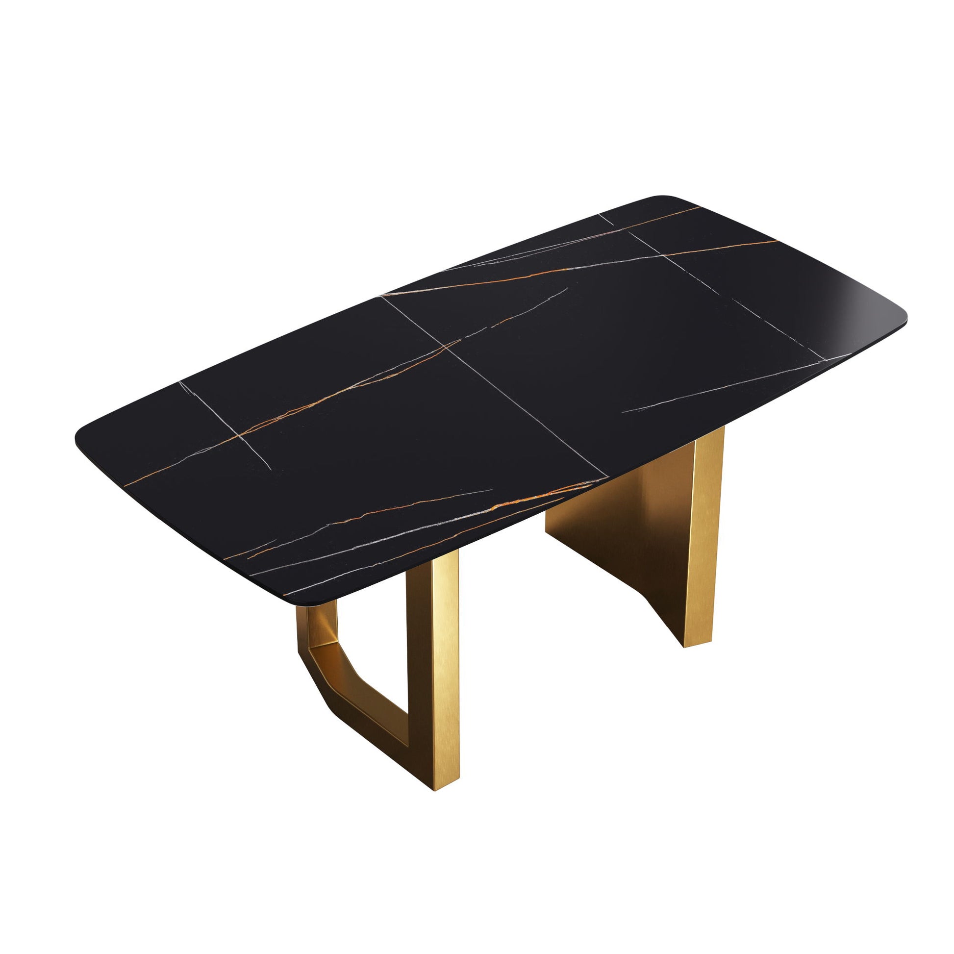 Modern Artificial Stone Dining Table, Can Accommodate 6-8 People - Black - Best Buy Furniture