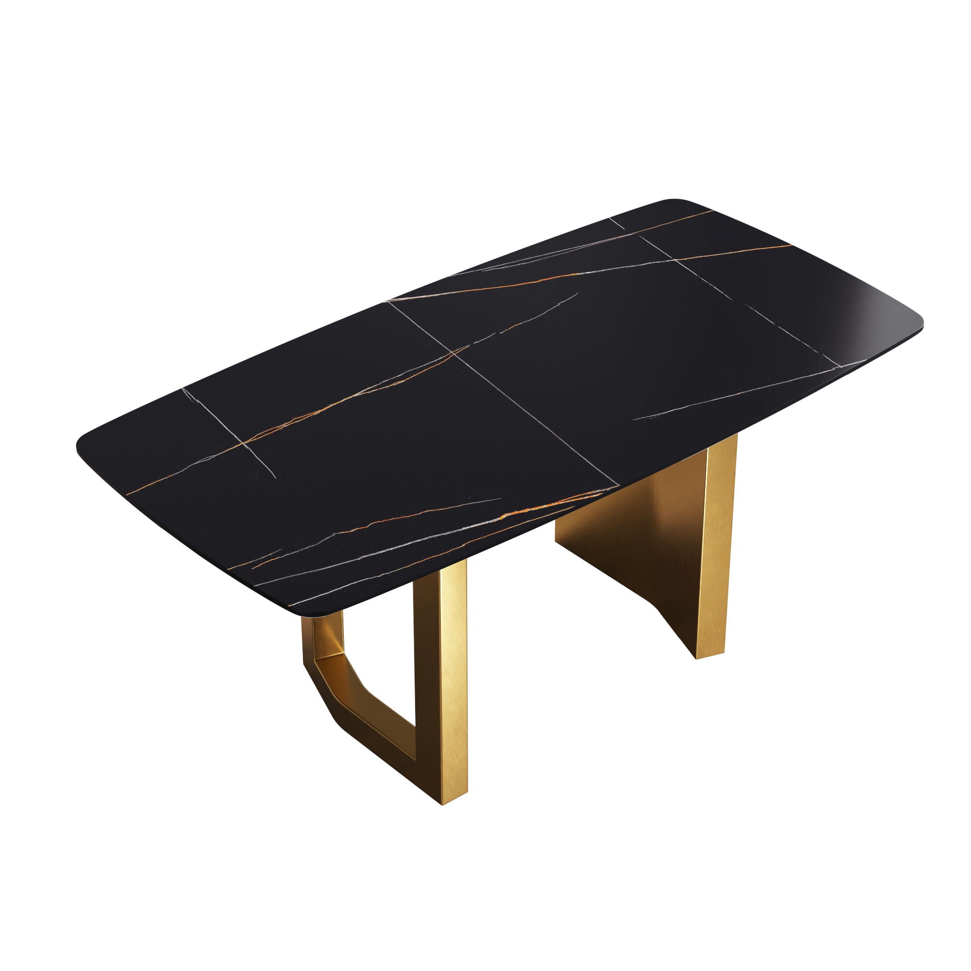 Modern Artificial Stone Dining Table, Can Accommodate 6-8 People - Black - Best Buy Furniture