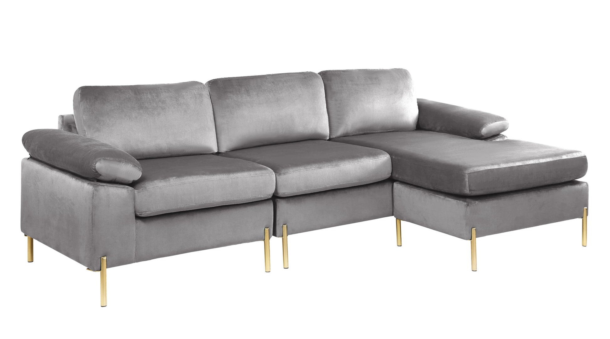 Shannon - Velvet Sectional Sofa With Chaise - Best Buy Furniture