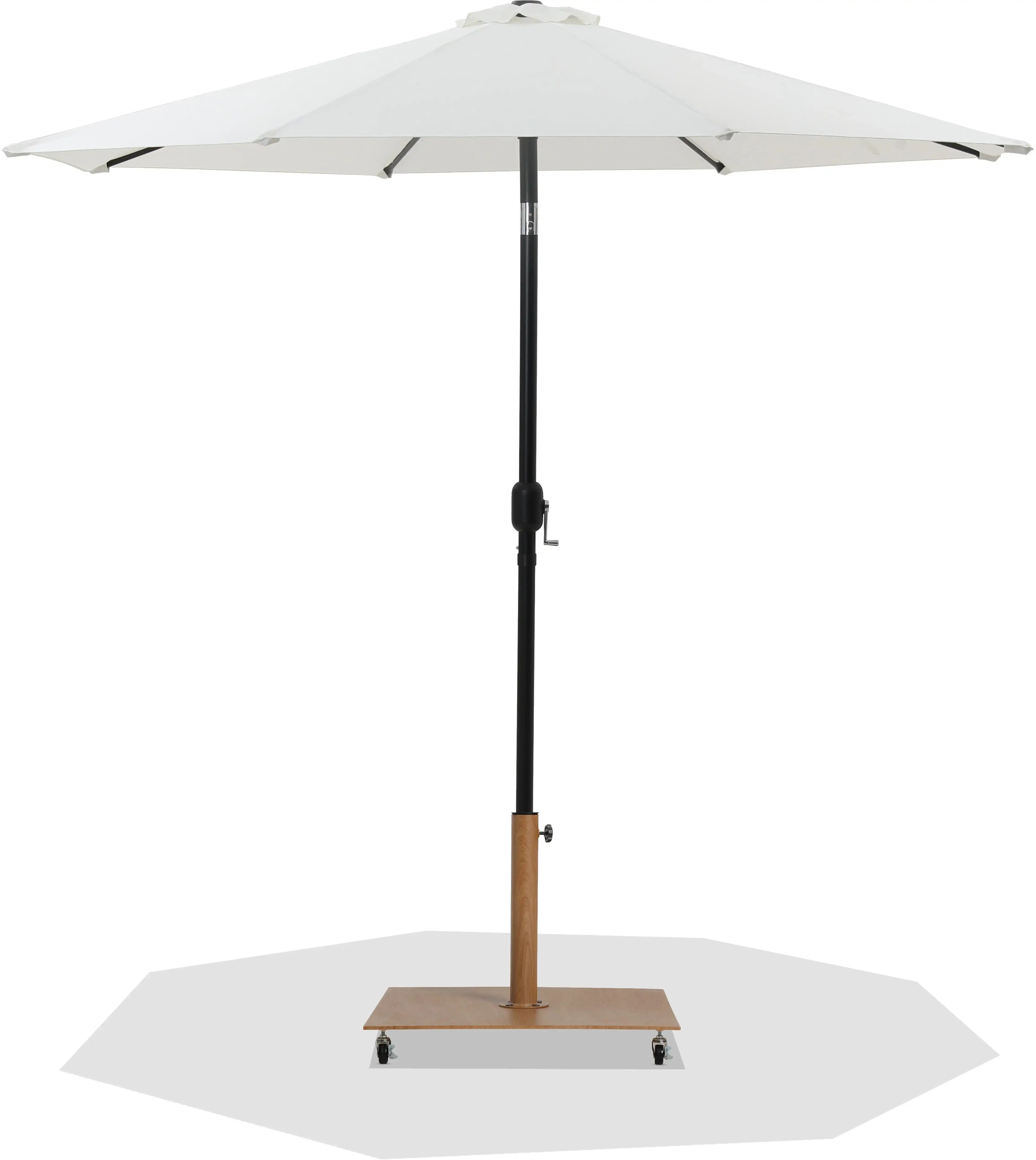 Fiji - Aluminum Patio Umbrella With Square Teak And Black Base - Best Buy Furniture