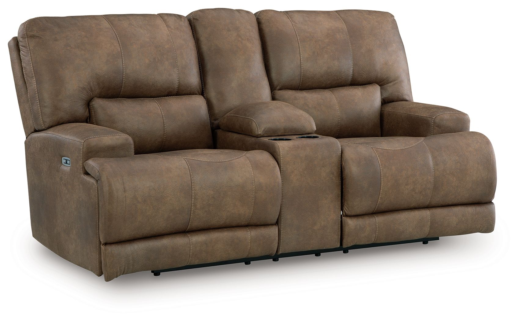 Beckley Place - Power Reclining Loveseat With Console / Adjustable Headrest - Earth - Best Buy Furniture