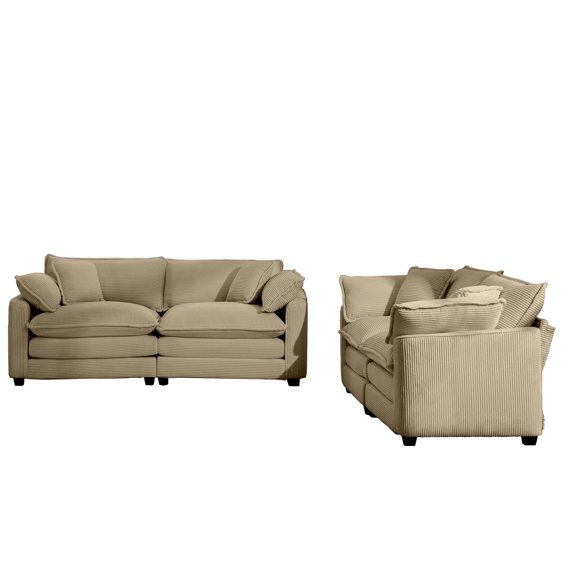 Elegant Corduroy Oversized Sectional Sofa Set With Deep Seats And Flexible Layout - Best Buy Furniture