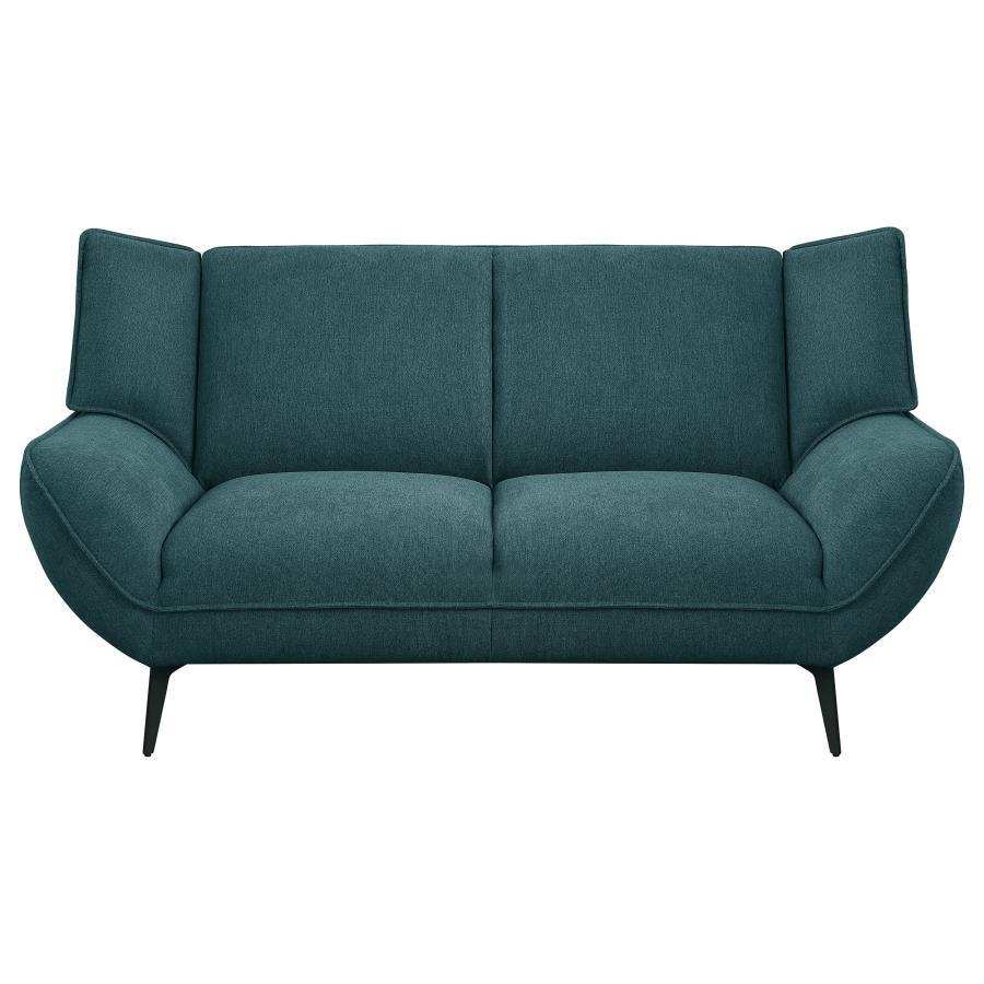 Acton - Upholstered Flared Arm Loveseat - Teal Blue - Best Buy Furniture
