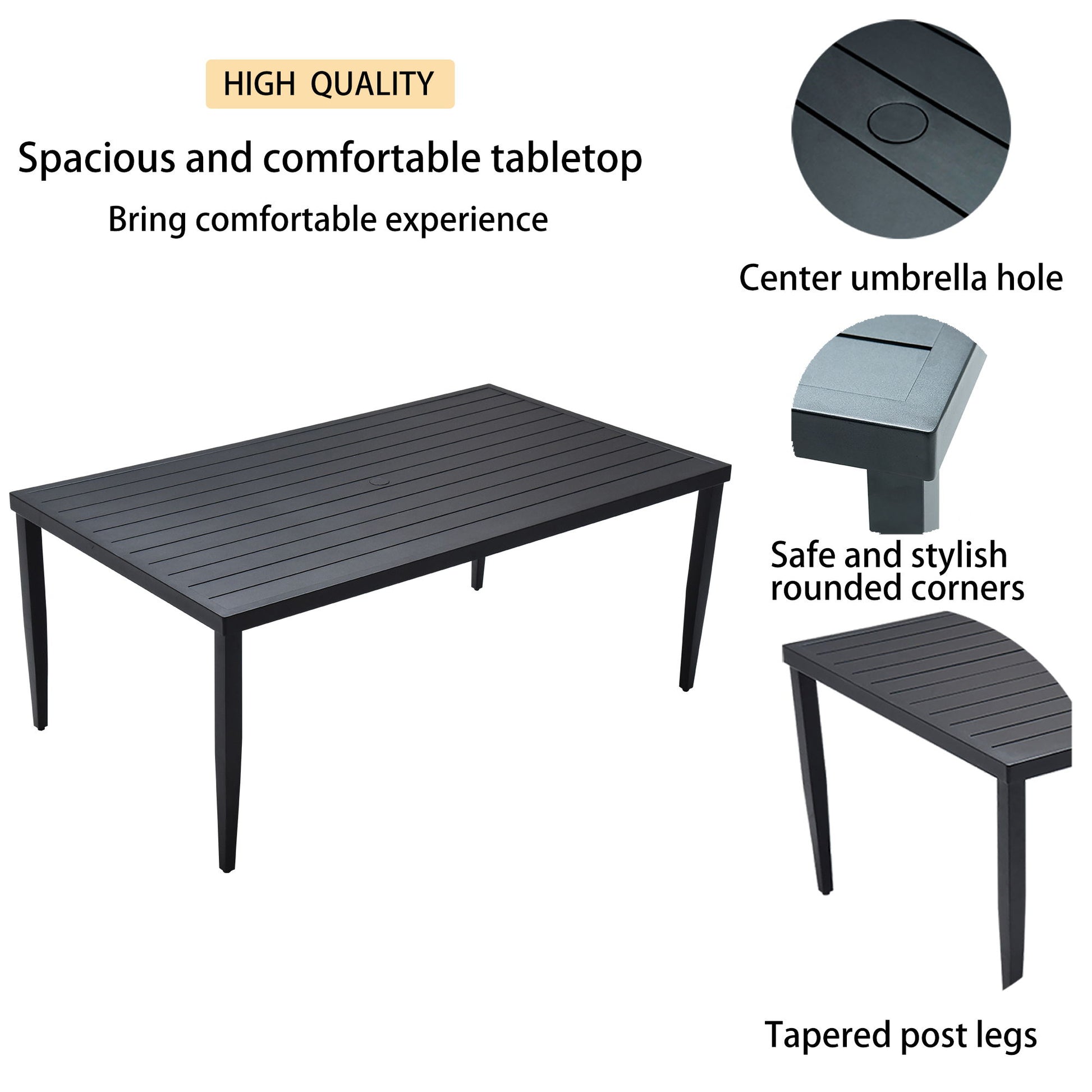 Outdoor Modern Dining Set, Chairs Sunbrella Cushioned And Dining Table With Umbrella Hole - Best Buy Furniture