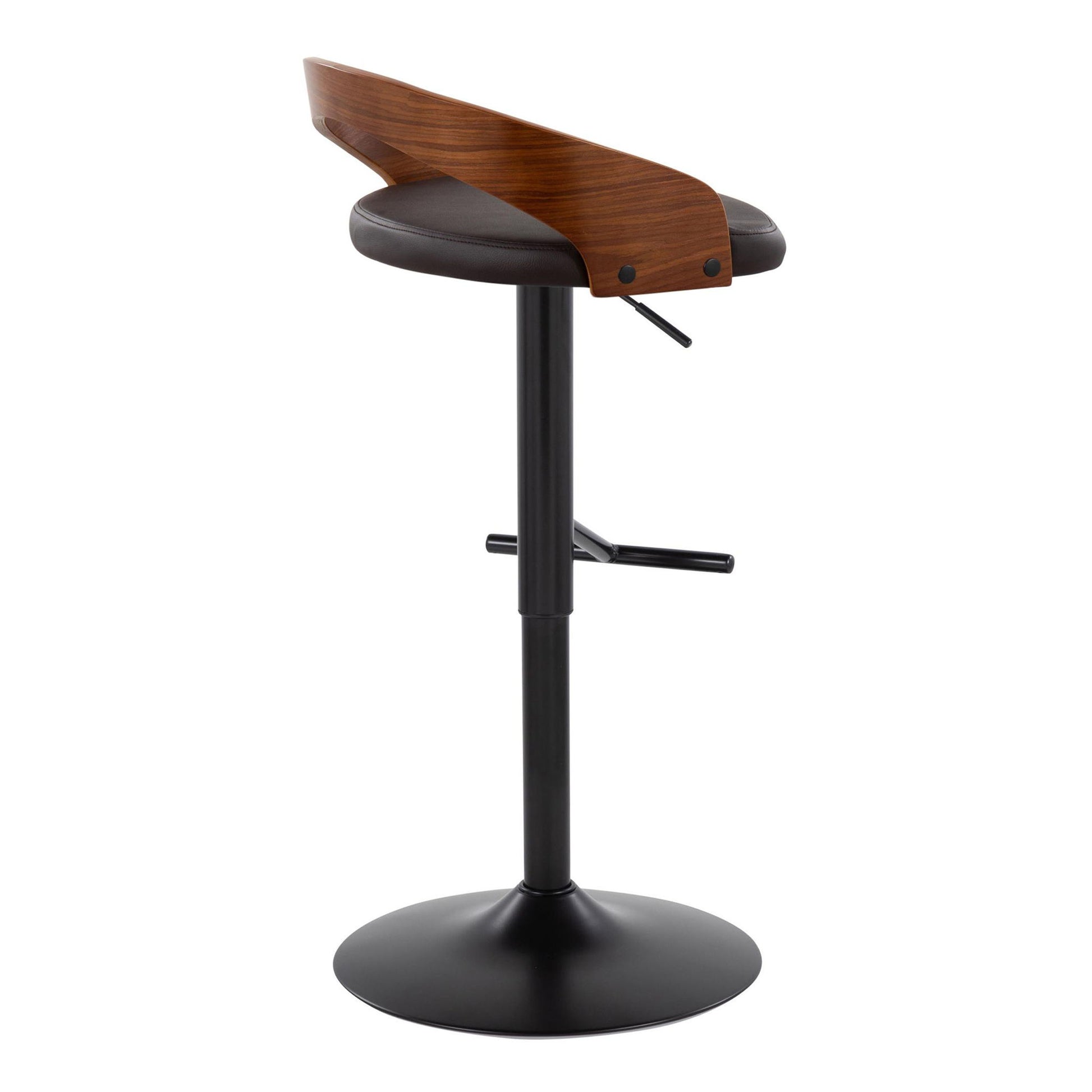 Grotto - Contemporary Adjustable Barstool & Swivel With Straight T Footrest (Set of 2) - Best Buy Furniture