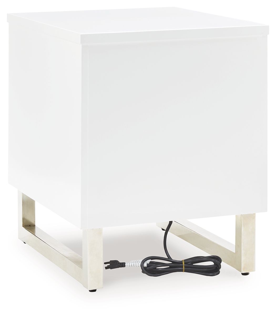 Gardoni - Chair Side End Table - White / Black - Best Buy Furniture