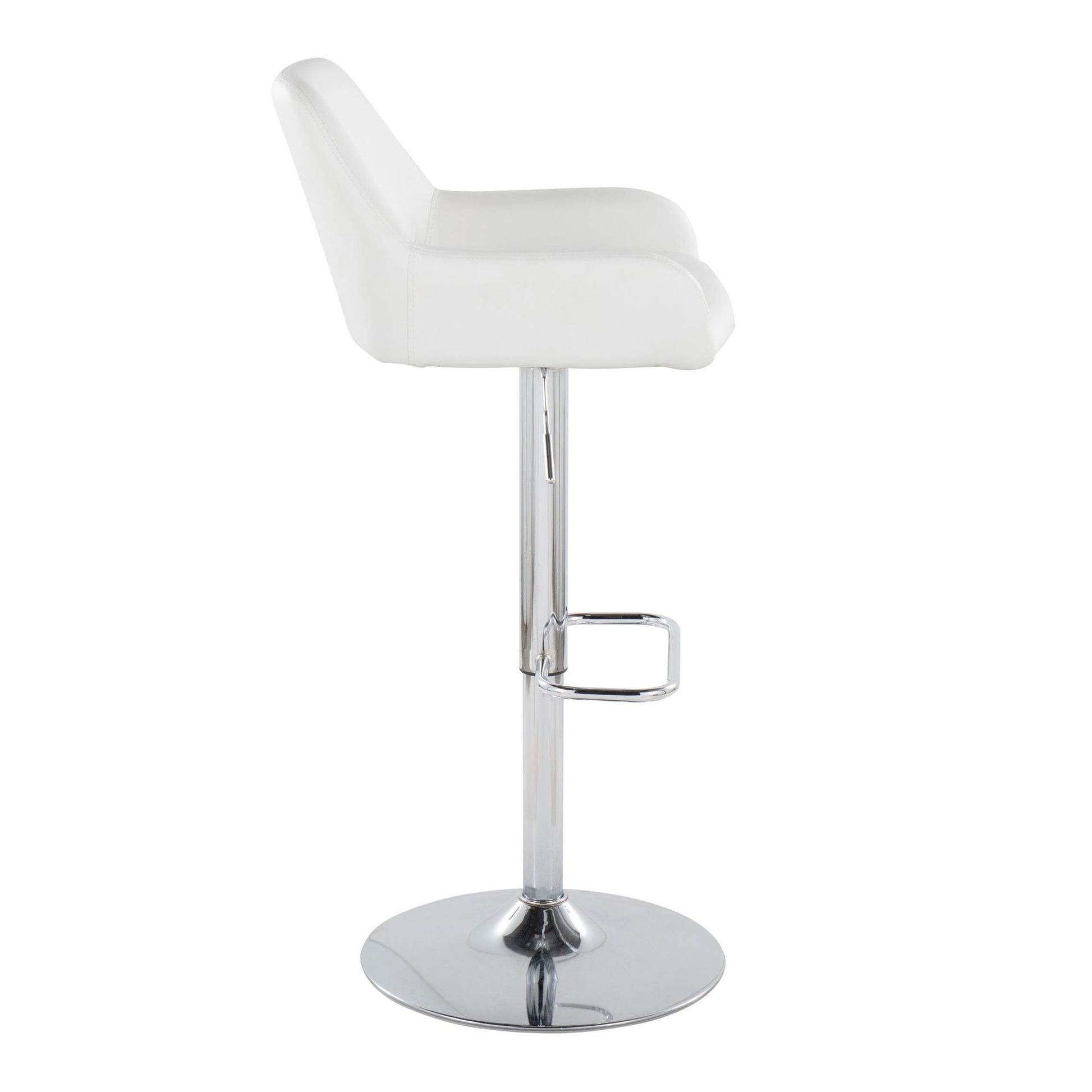 Daniella - Contemporary Adjustable Barstool With Swivel With Rounded Rectangle Footrest (Set of 2) - Best Buy Furniture