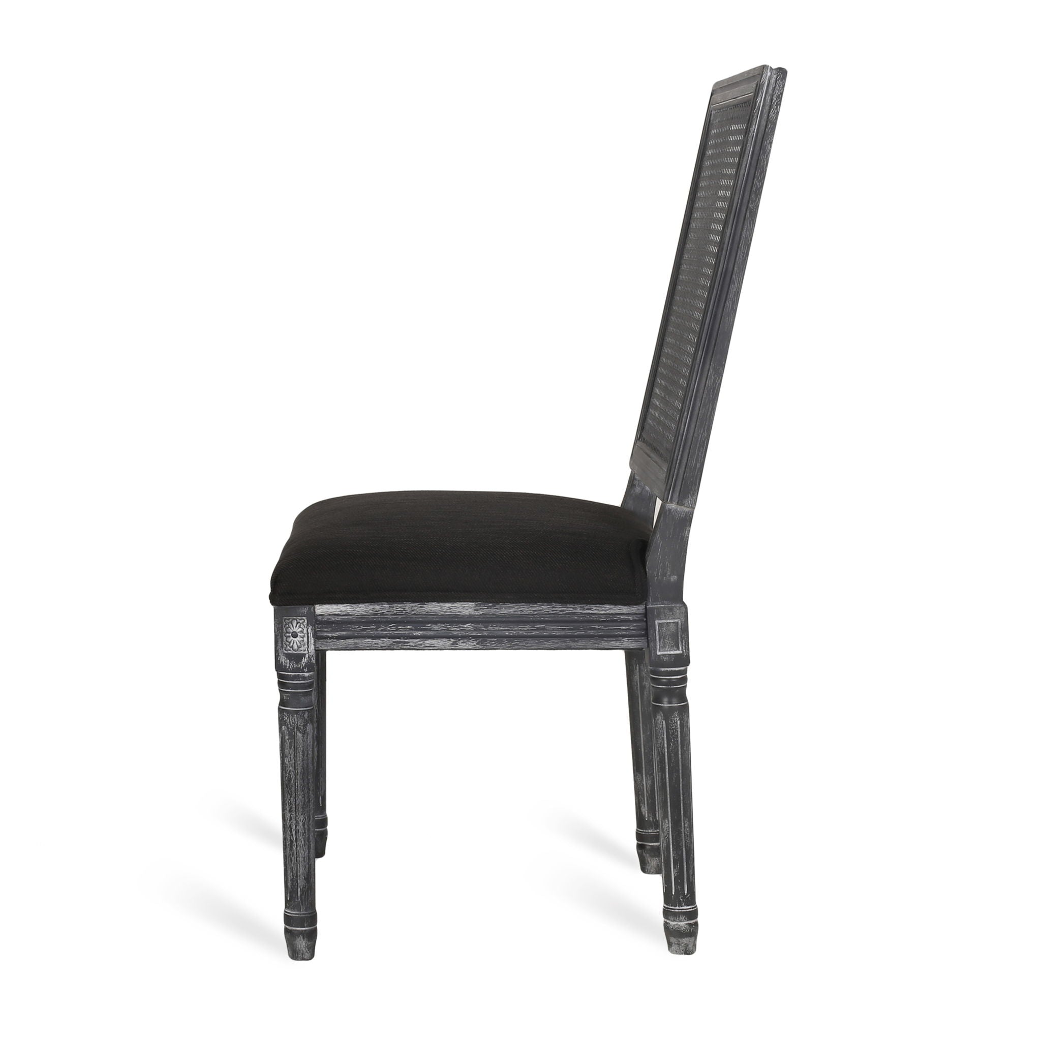 French Country Dining Chair With Rectangular Cane Backrest And Smooth Upholstered Seating - Best Buy Furniture