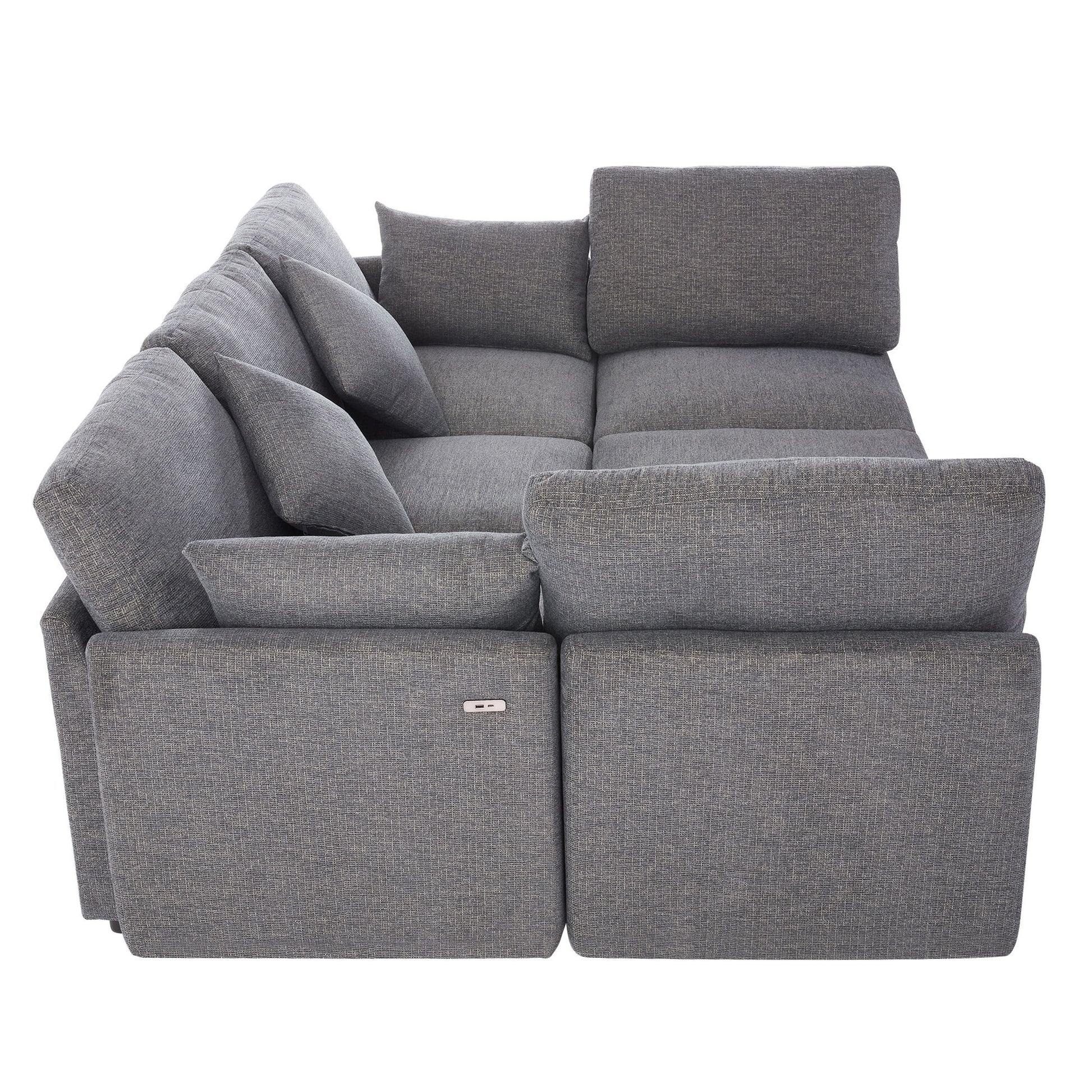 Sectional Sofa Modular Sofa U - Shaped Sofa Couch Sofa Bed L - Shaped Sofa With A Movable Ottoman And Two USB Ports For Living Room - Best Buy Furniture
