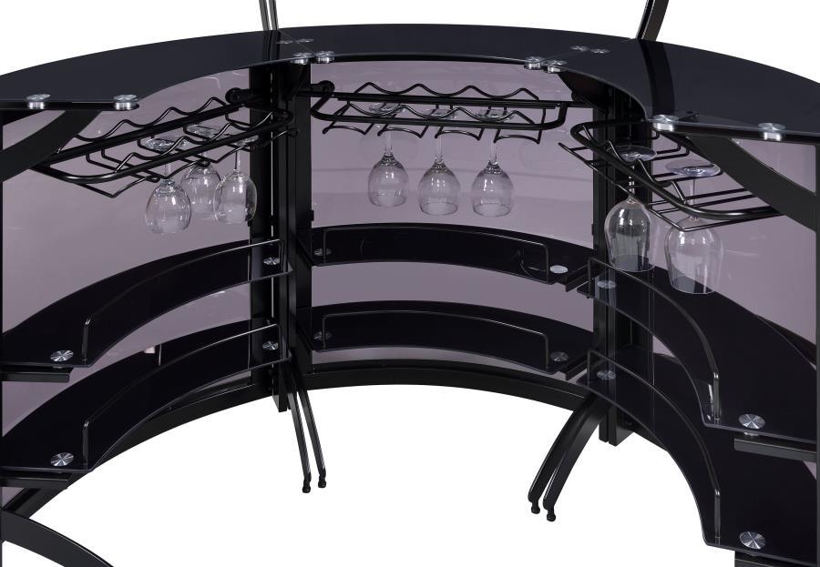 Dallas - 3-Piece Curved Freestanding Home Bar Cabinet - Best Buy Furniture