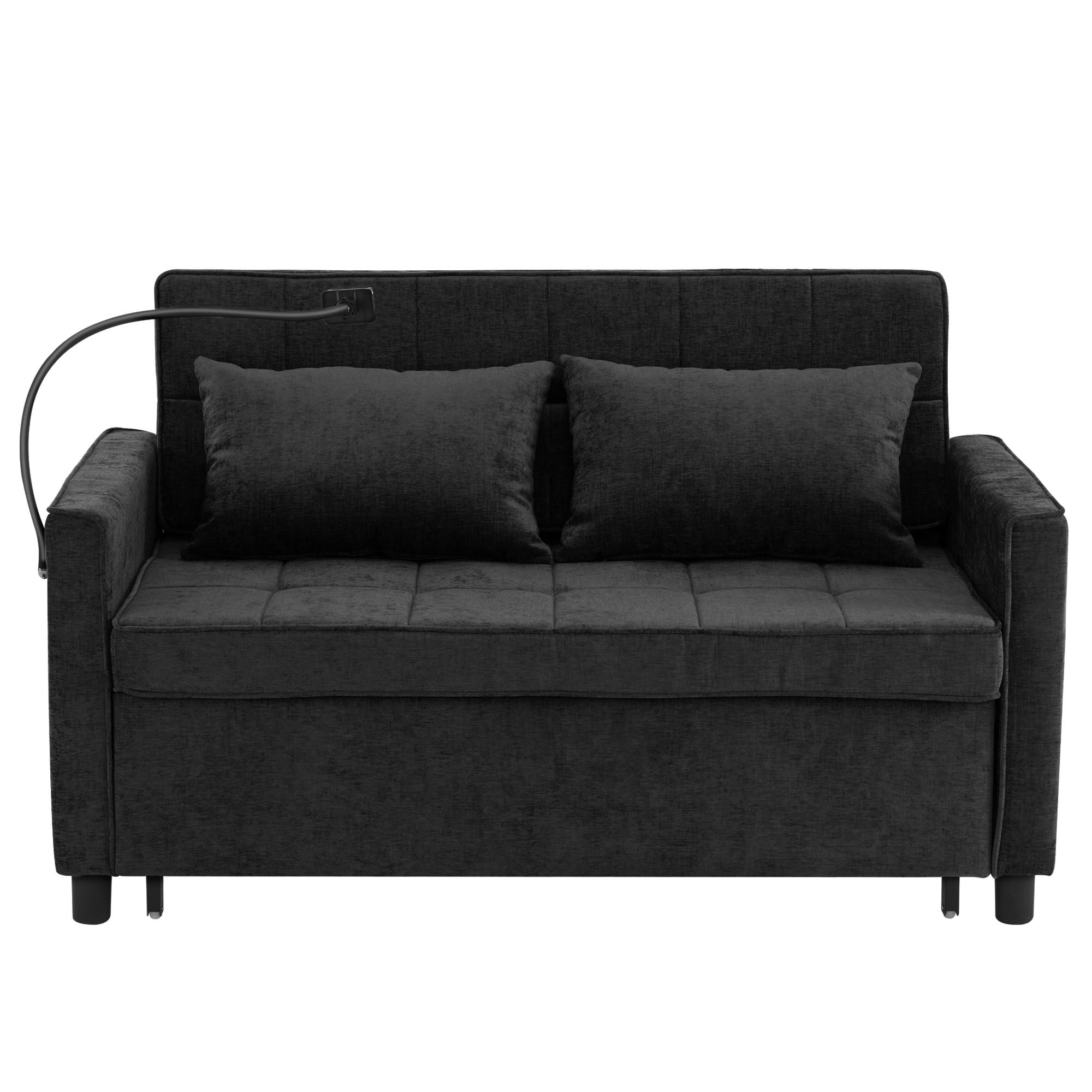Loveseat Sofa Bed Sleeper With Reversible Backrest, Side Pockets, USB Ports, Phone Holder - Best Buy Furniture