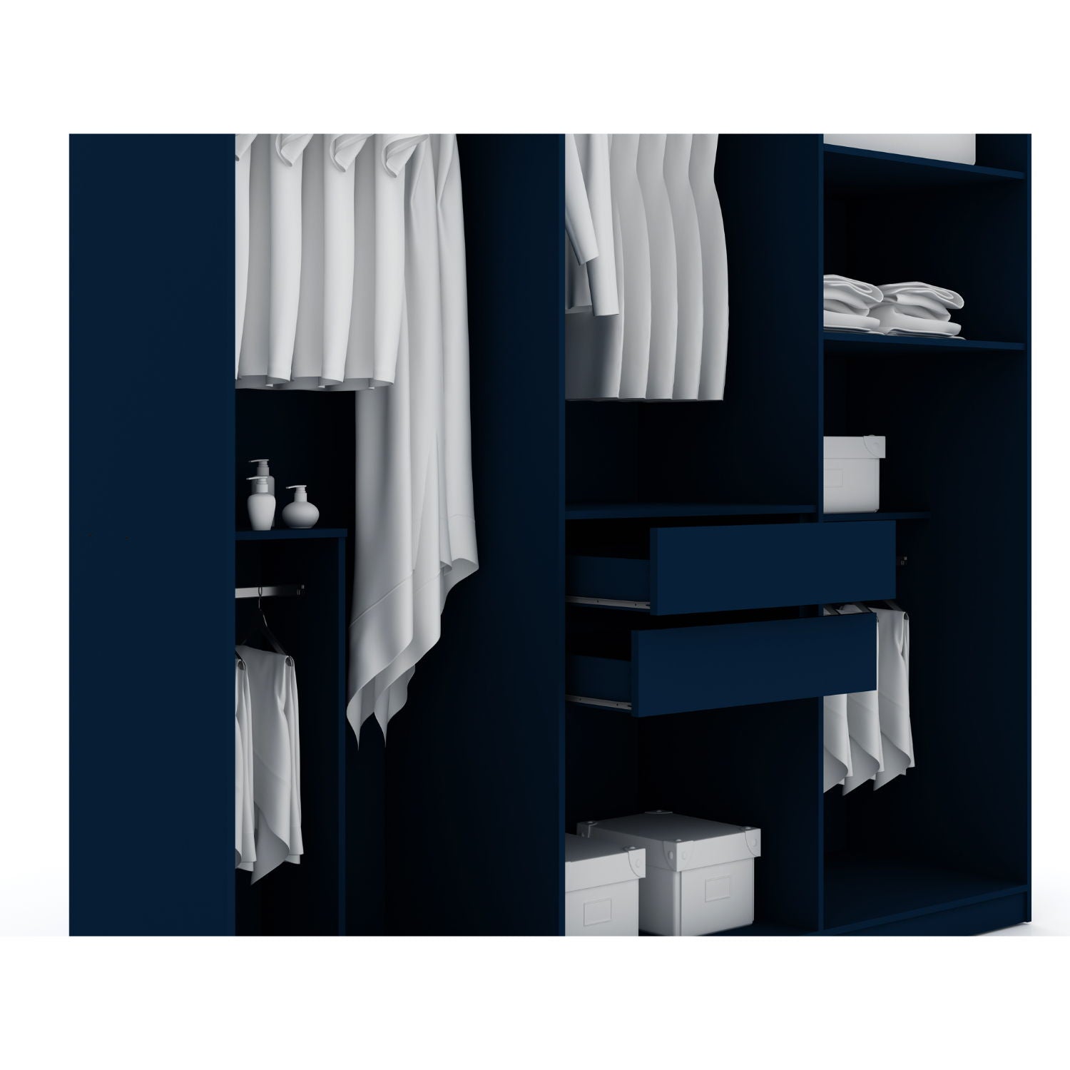 Gramercy - Free Standing Wardrobe Closet With Drawers And Shelves