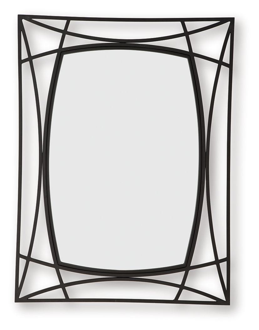 Freenville - Accent Mirror - Black - Best Buy Furniture