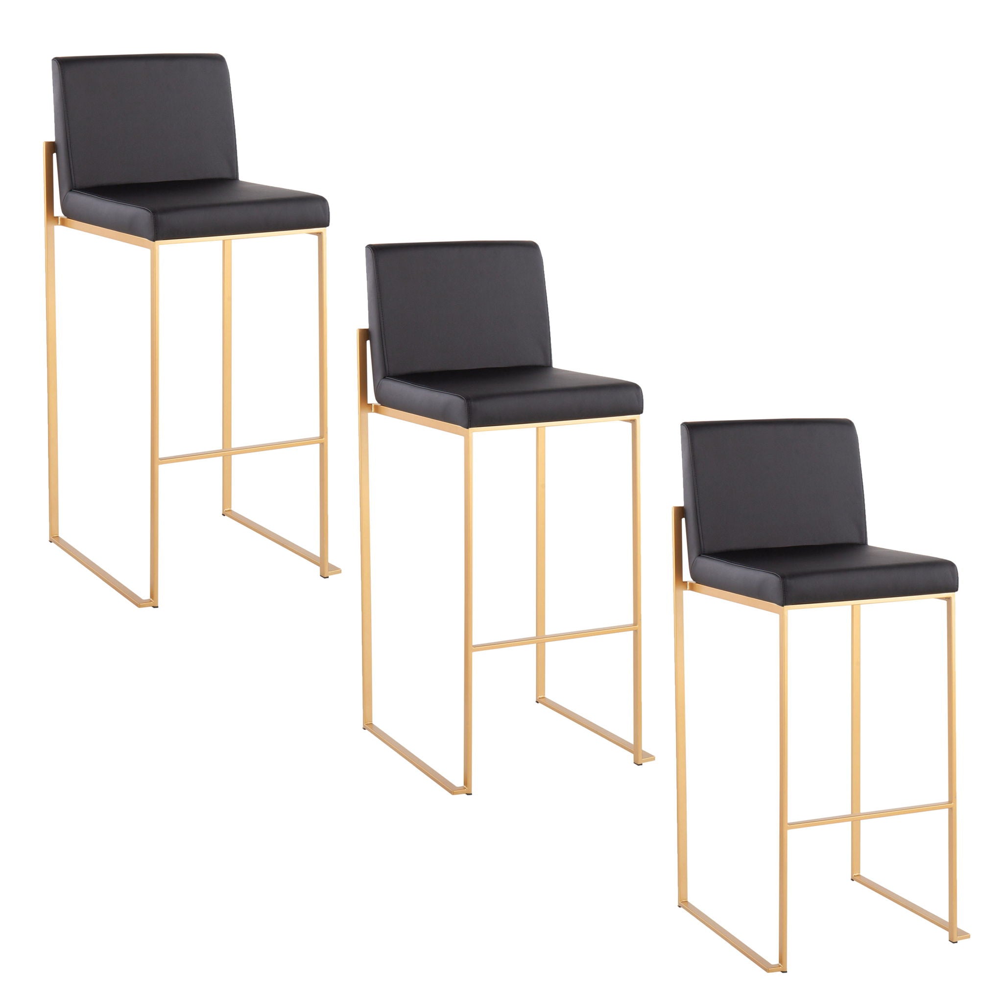 Fuji - Contemporary Design High Back Barstool (Set of 2) - Best Buy Furniture