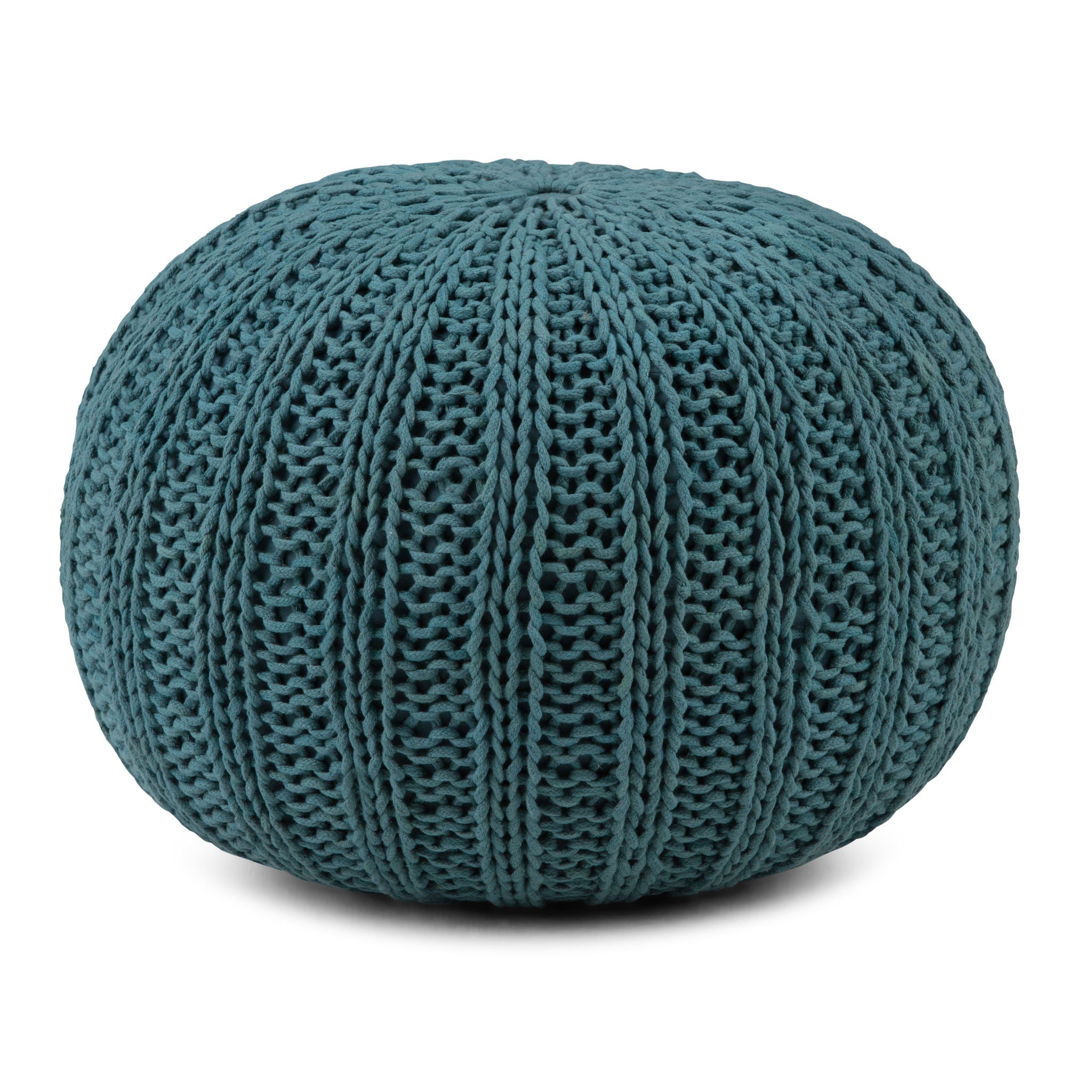 Shelby - Handcrafted Hand Knit Round Pouf - Best Buy Furniture