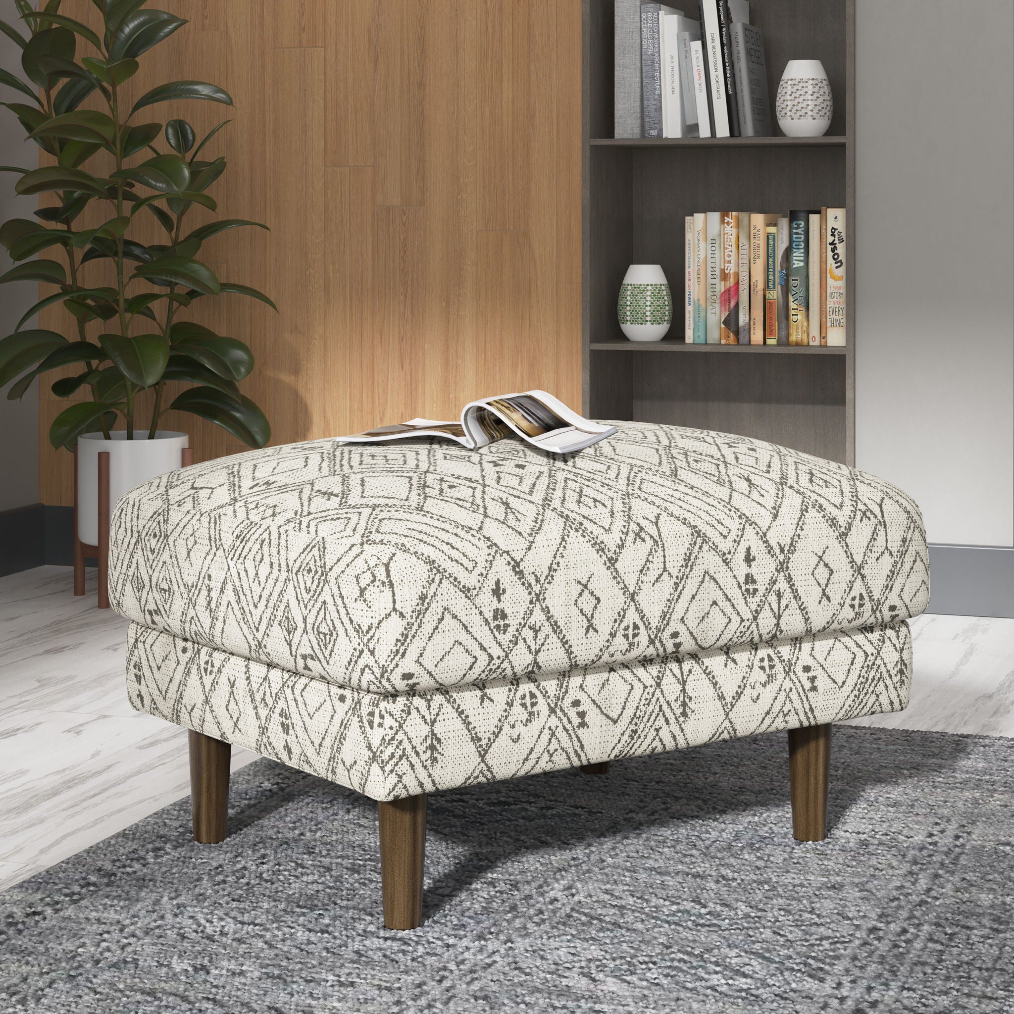 Jurie - Abstract Ottoman - Black - Best Buy Furniture