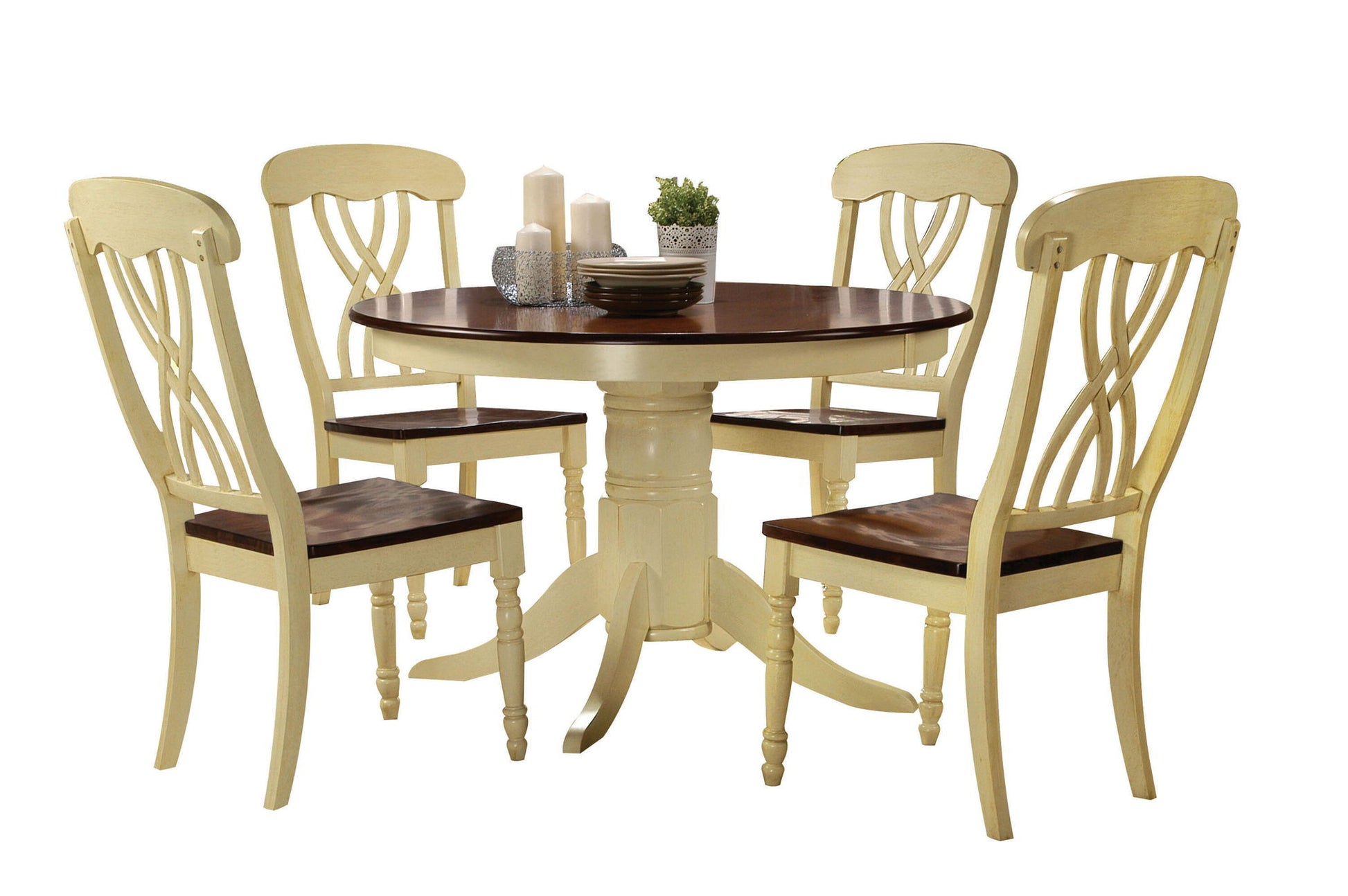 Dylan - 5 Pieces Dining Room Set - Cream / Oak - Best Buy Furniture