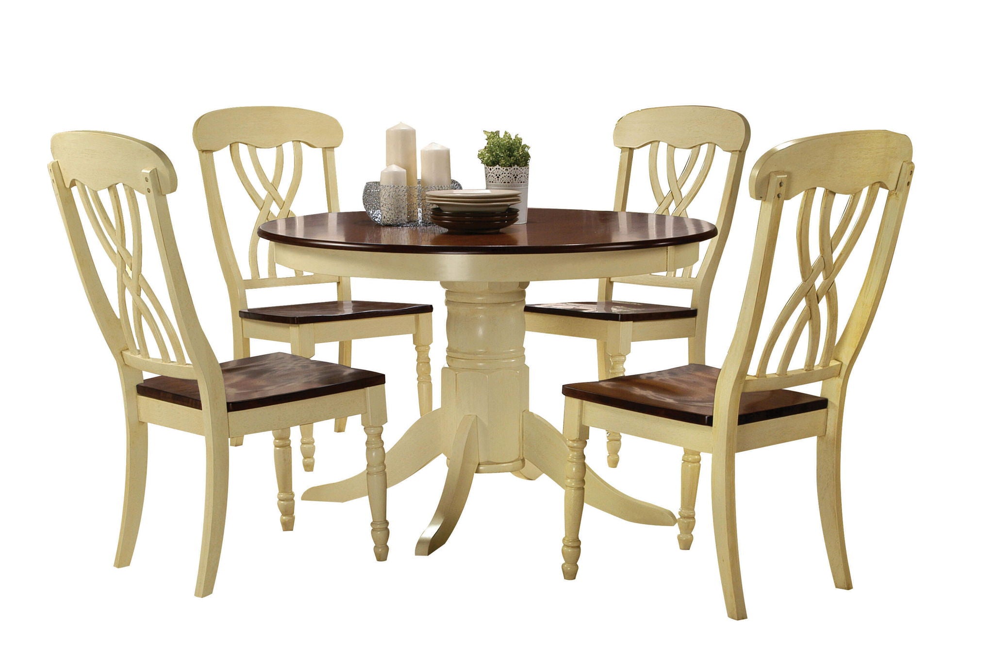 Dylan - 5 Pieces Dining Room Set - Cream / Oak - Best Buy Furniture