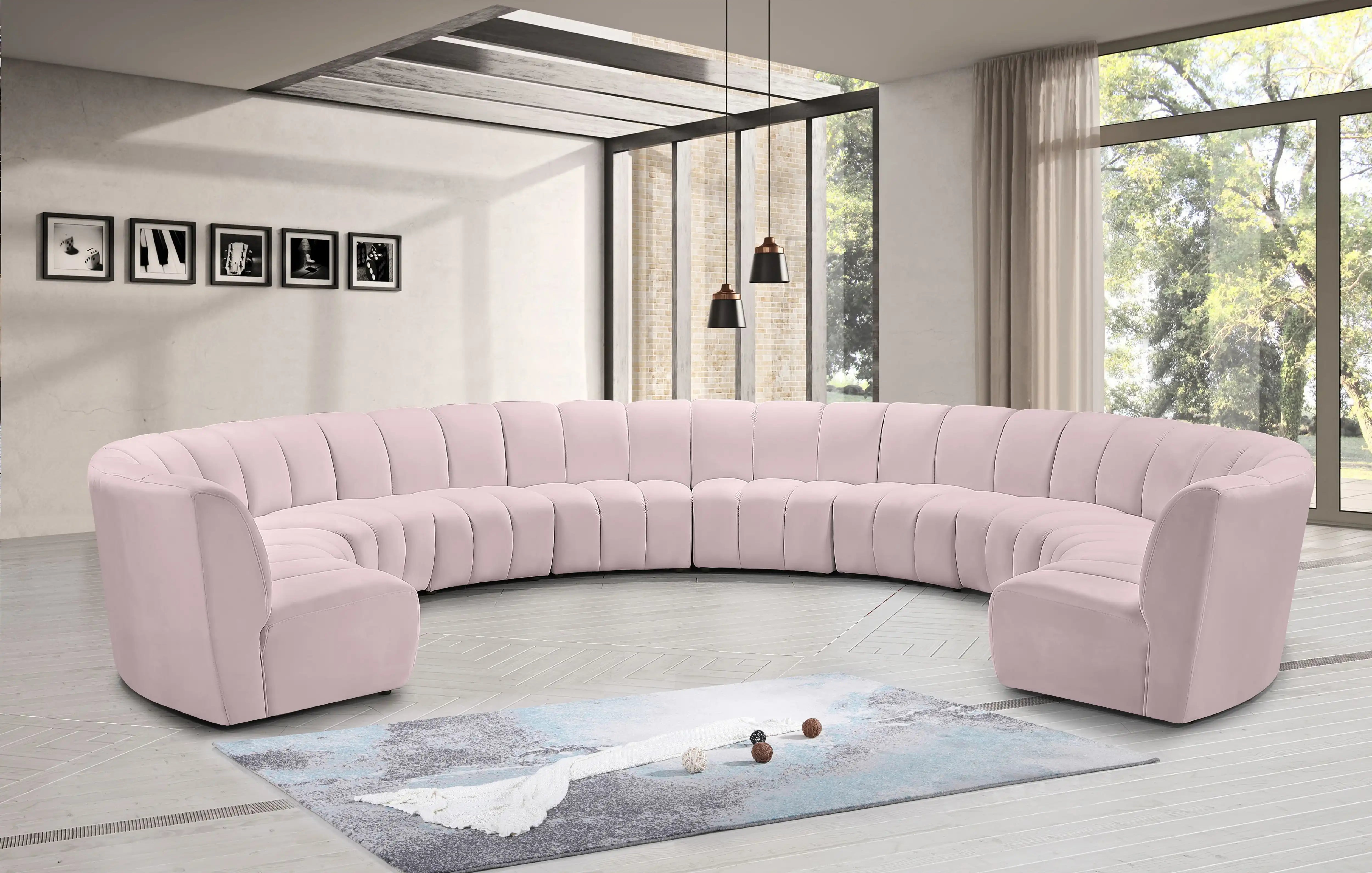 Infinity - 10 Piece Velvet Modular Sectional - Best Buy Furniture