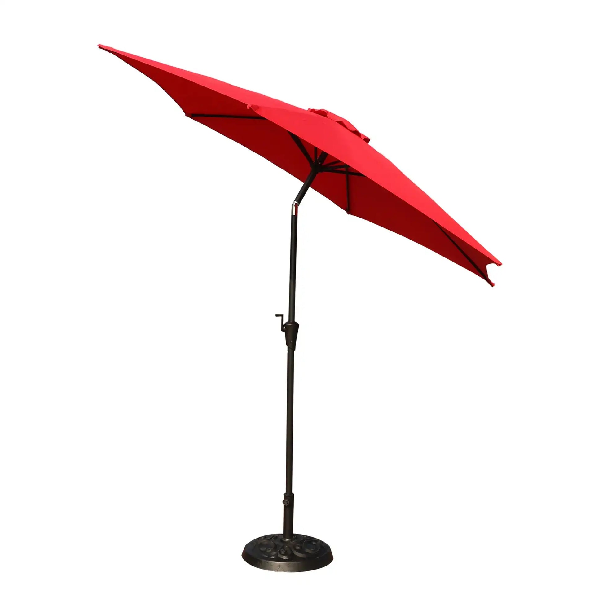 8.8' Outdoor Aluminum Patio Umbrella, Market Umbrella With 33 Pounds Round Resin Umbrella Base Lift - Best Buy Furniture