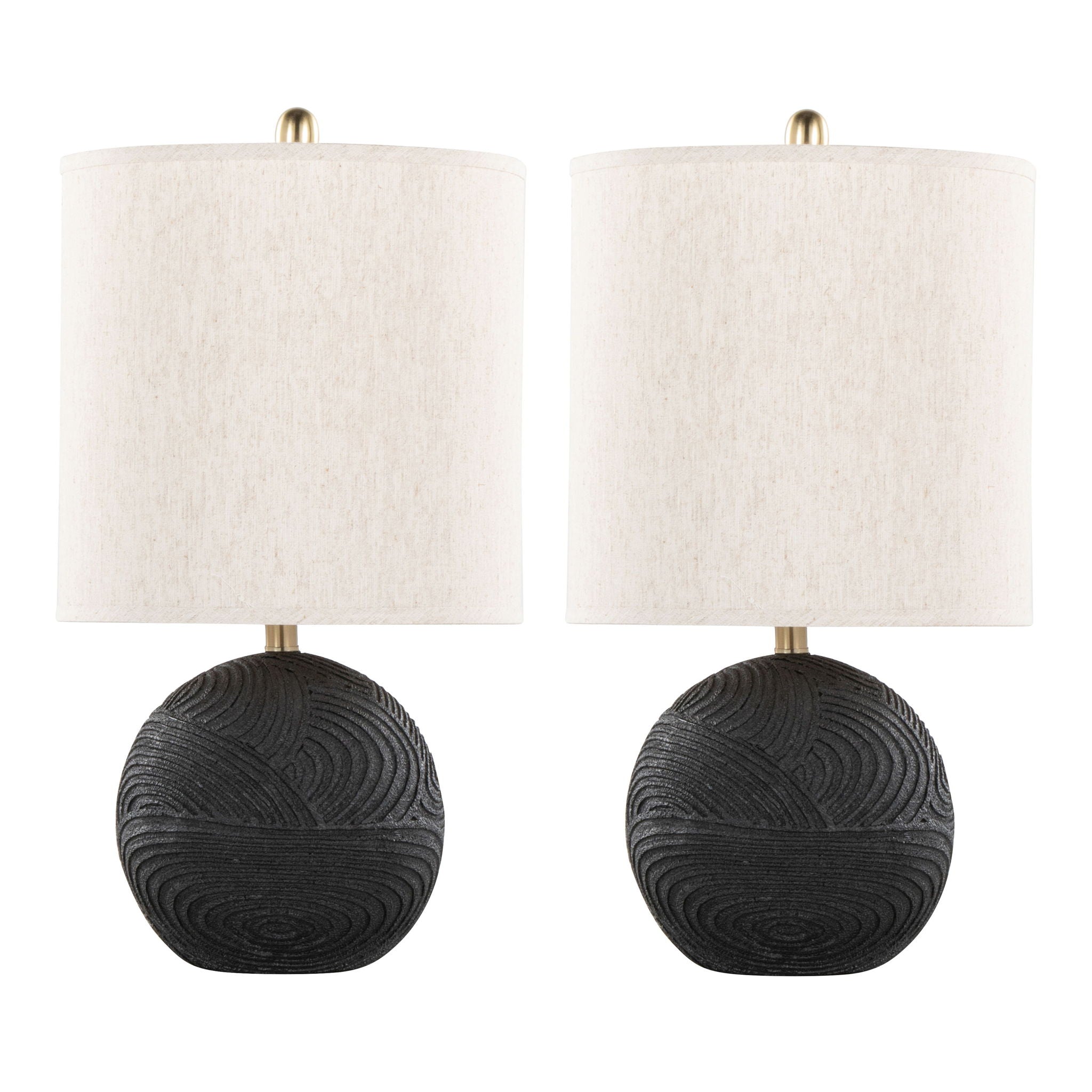 Kona - Contemporary Table Lamp (Set of 2) - Matte Black / Natural - Best Buy Furniture