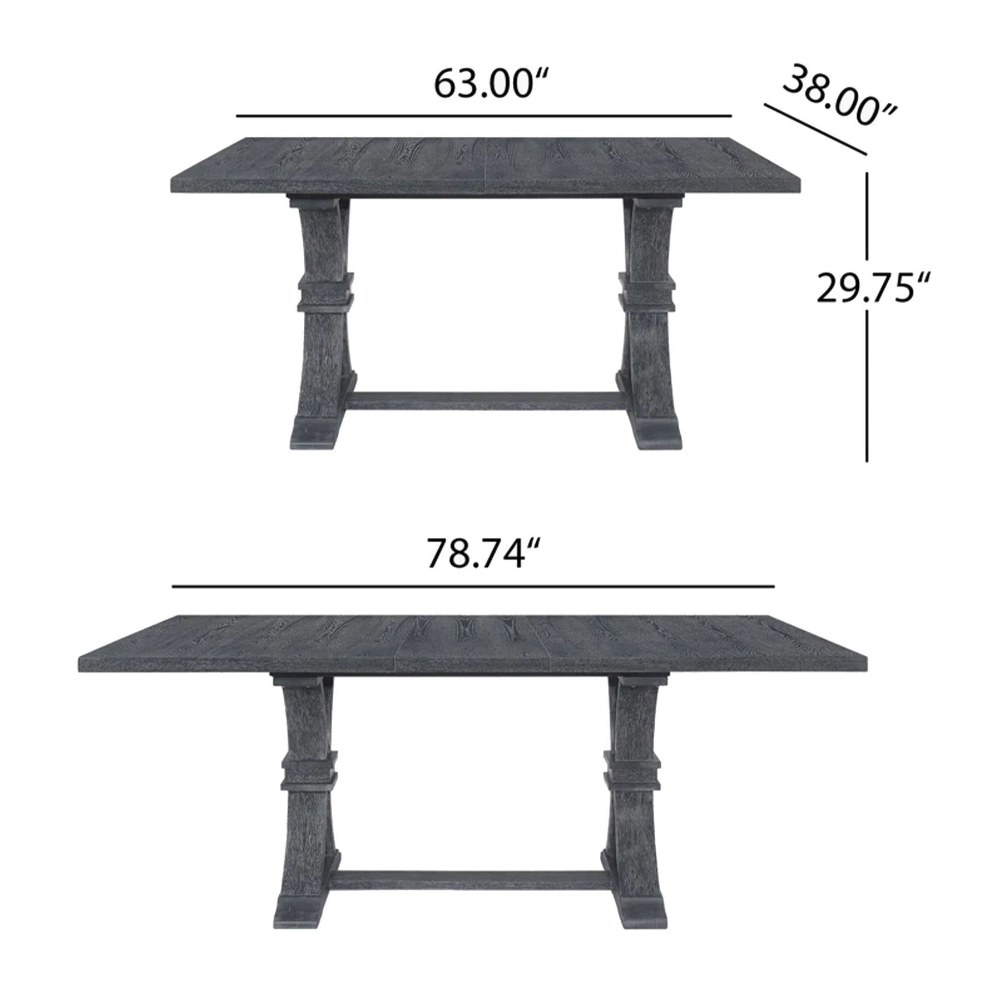 Devingo - Extendable Dining Table Rustic Style - Gray - Best Buy Furniture