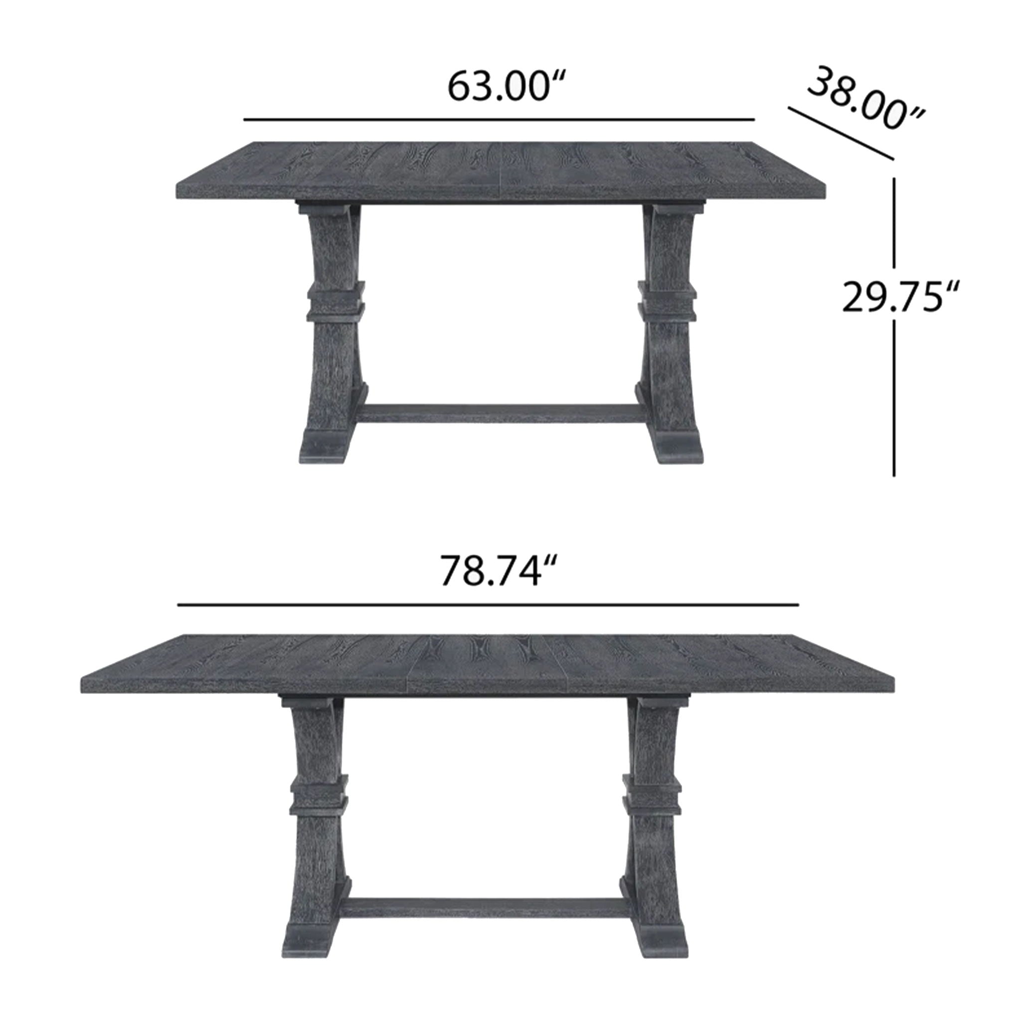 Devingo - Extendable Dining Table Rustic Style - Gray - Best Buy Furniture