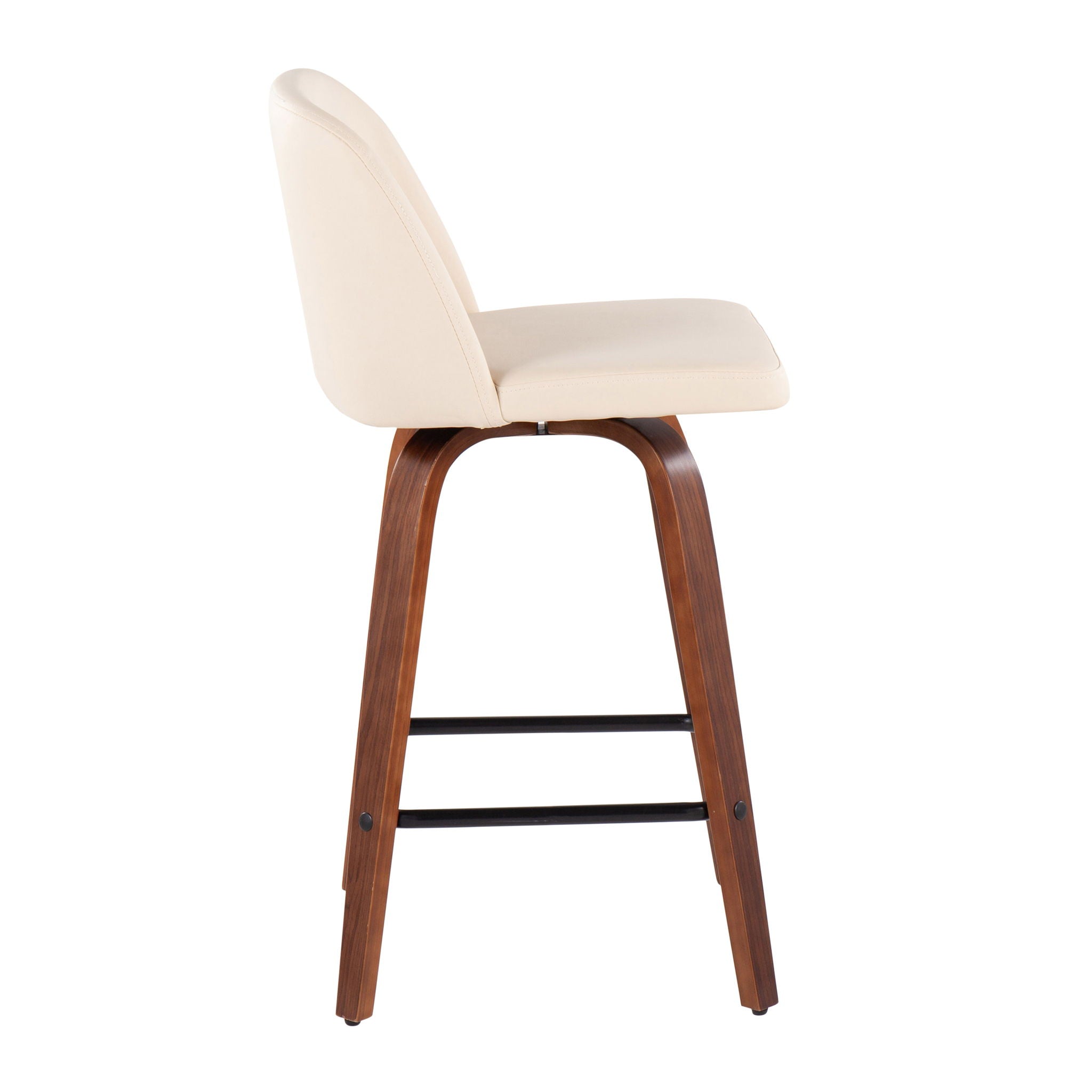 Toriano - Mid Century Modern Fixed Height Counter Stool & Square Footrest (Set of 2) - Best Buy Furniture