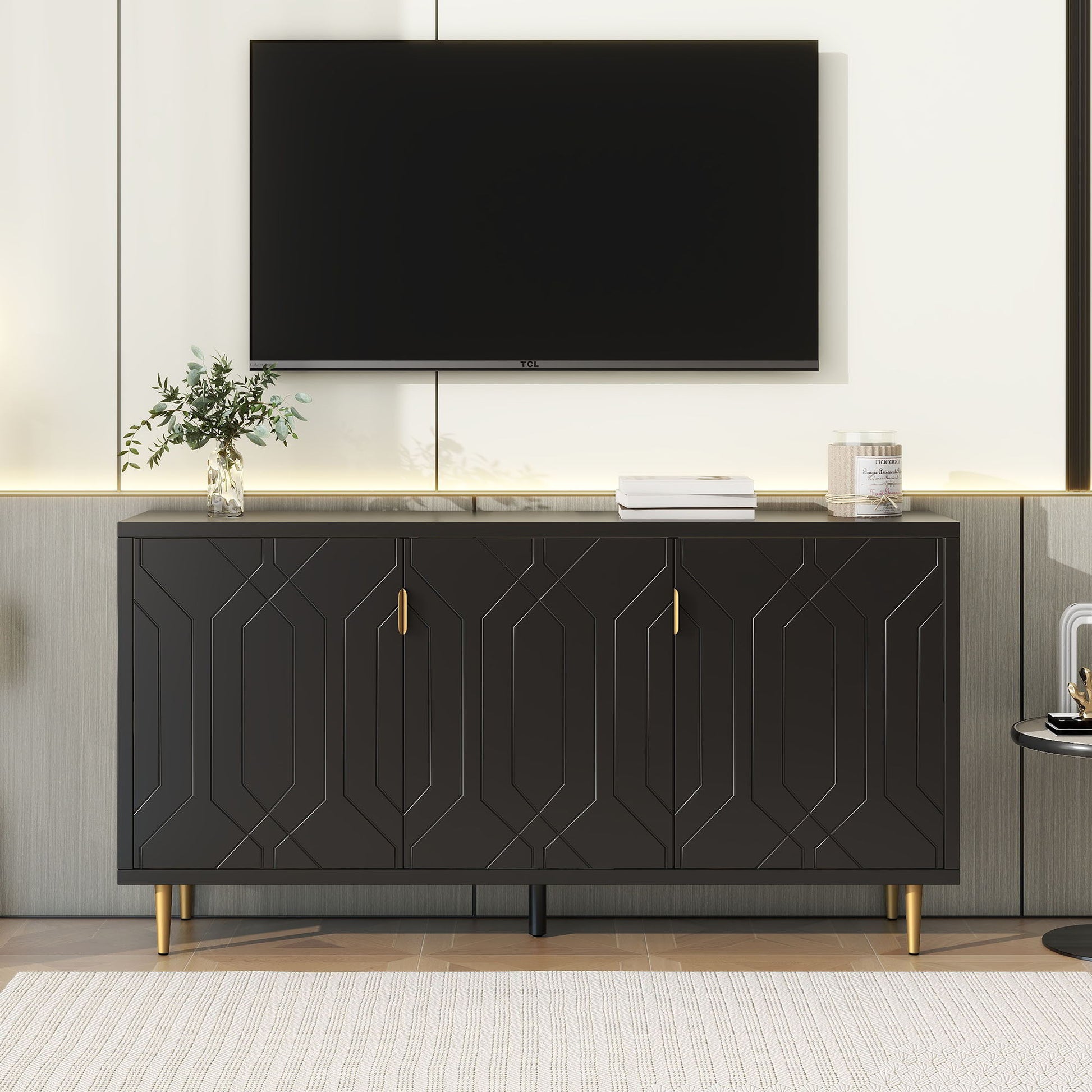 Modern TV Stand With 3 Doors And Adjustable Shelves - Best Buy Furniture