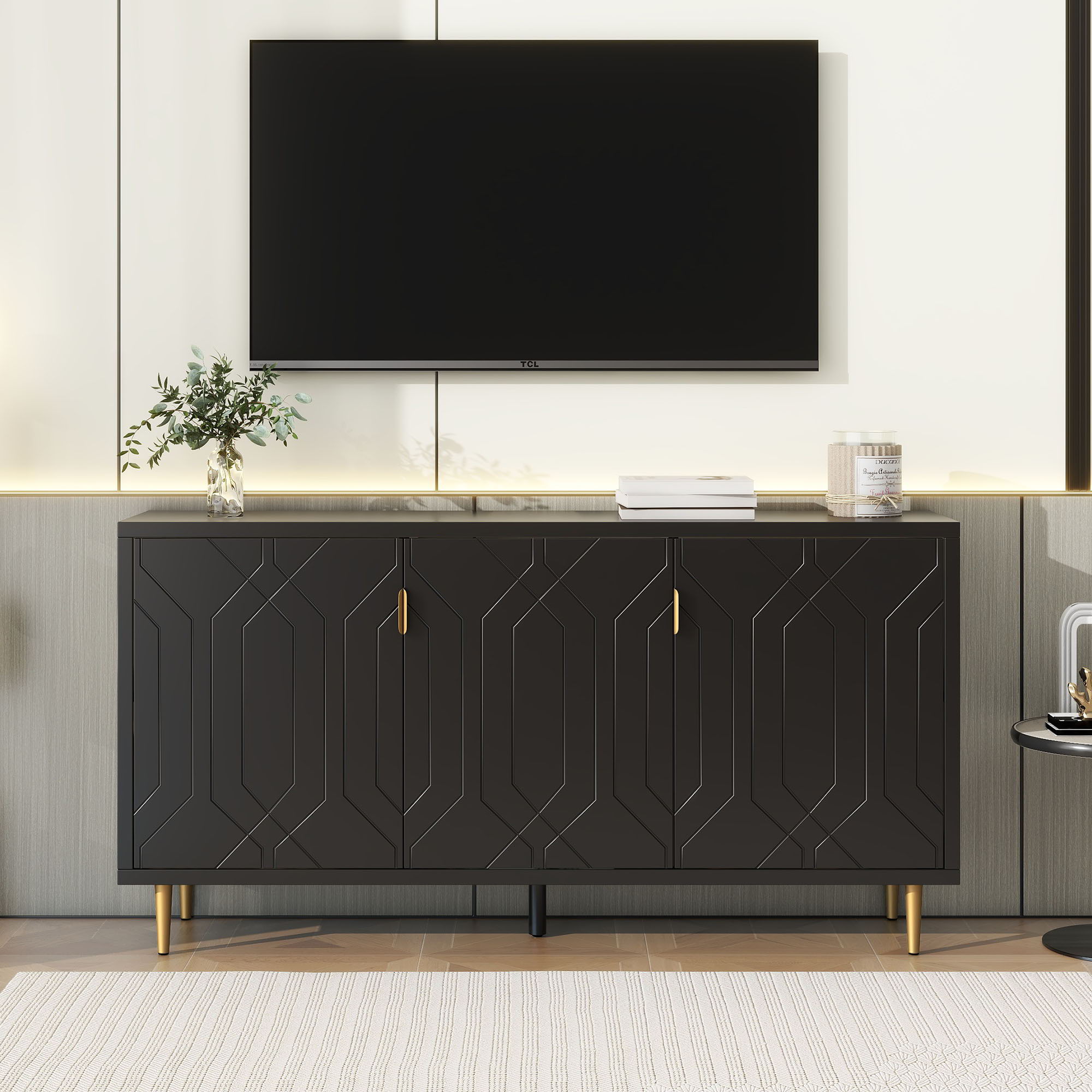 Modern TV Stand With 3 Doors And Adjustable Shelves - Best Buy Furniture
