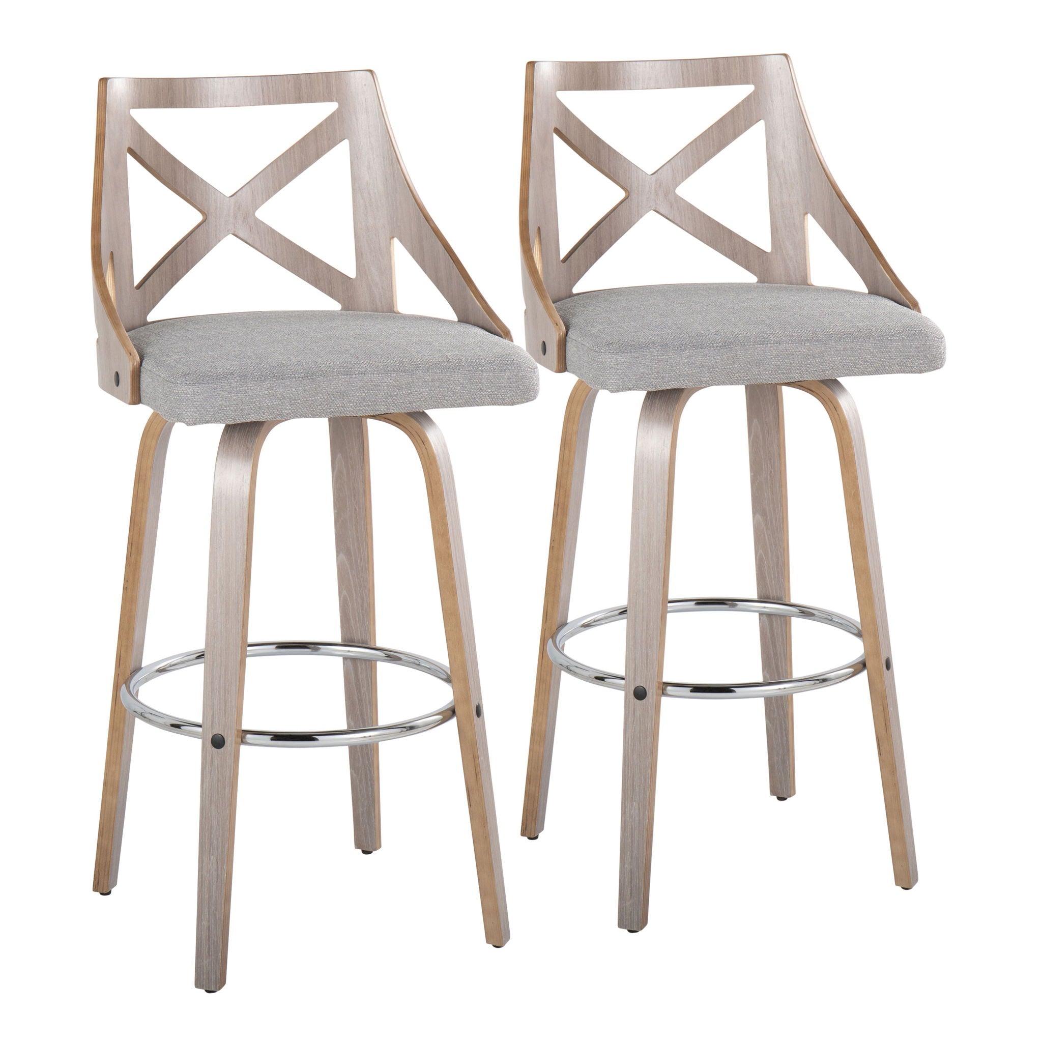Charlotte - Farmhouse Fixed Height Bar Stool With Round Footrest (Set of 2) - Best Buy Furniture