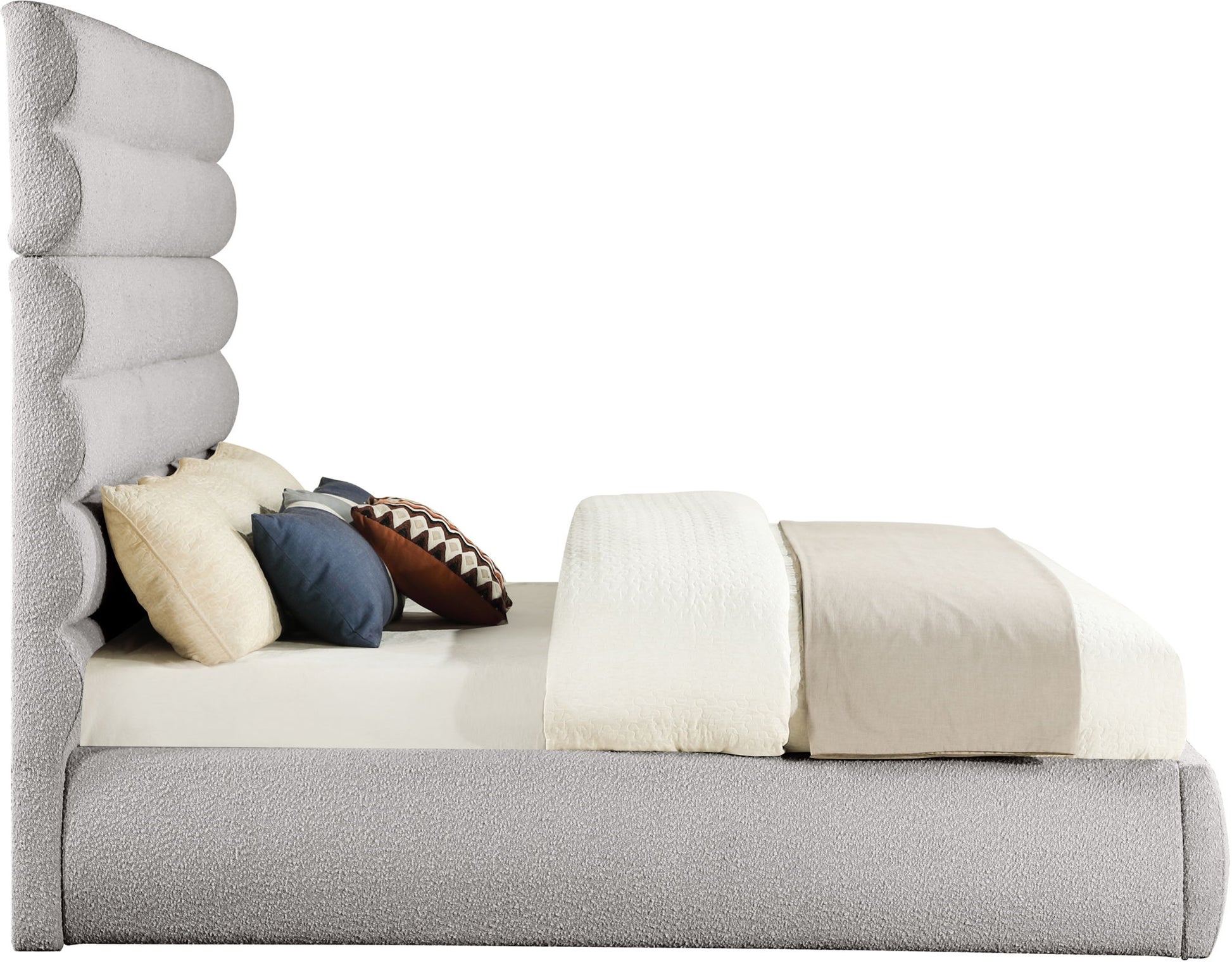 Adam - Boucle Fabric Bed With 70.5" Headboard - Best Buy Furniture