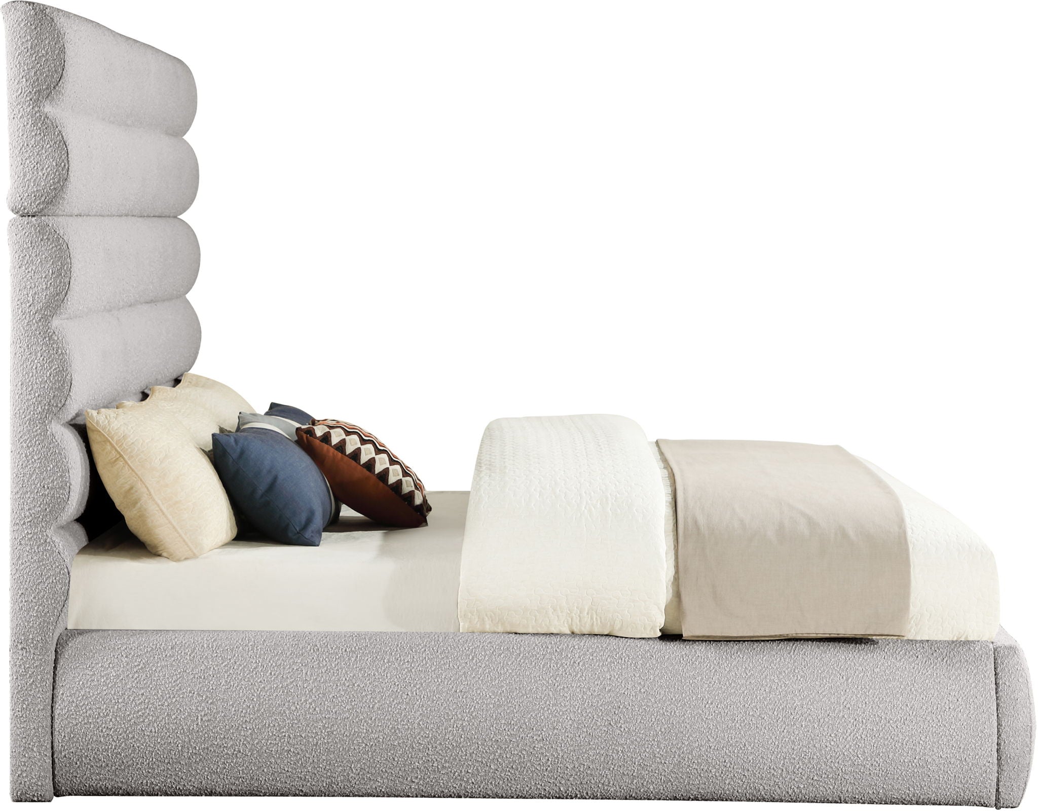 Adam - Boucle Fabric Bed With 70.5" Headboard - Best Buy Furniture