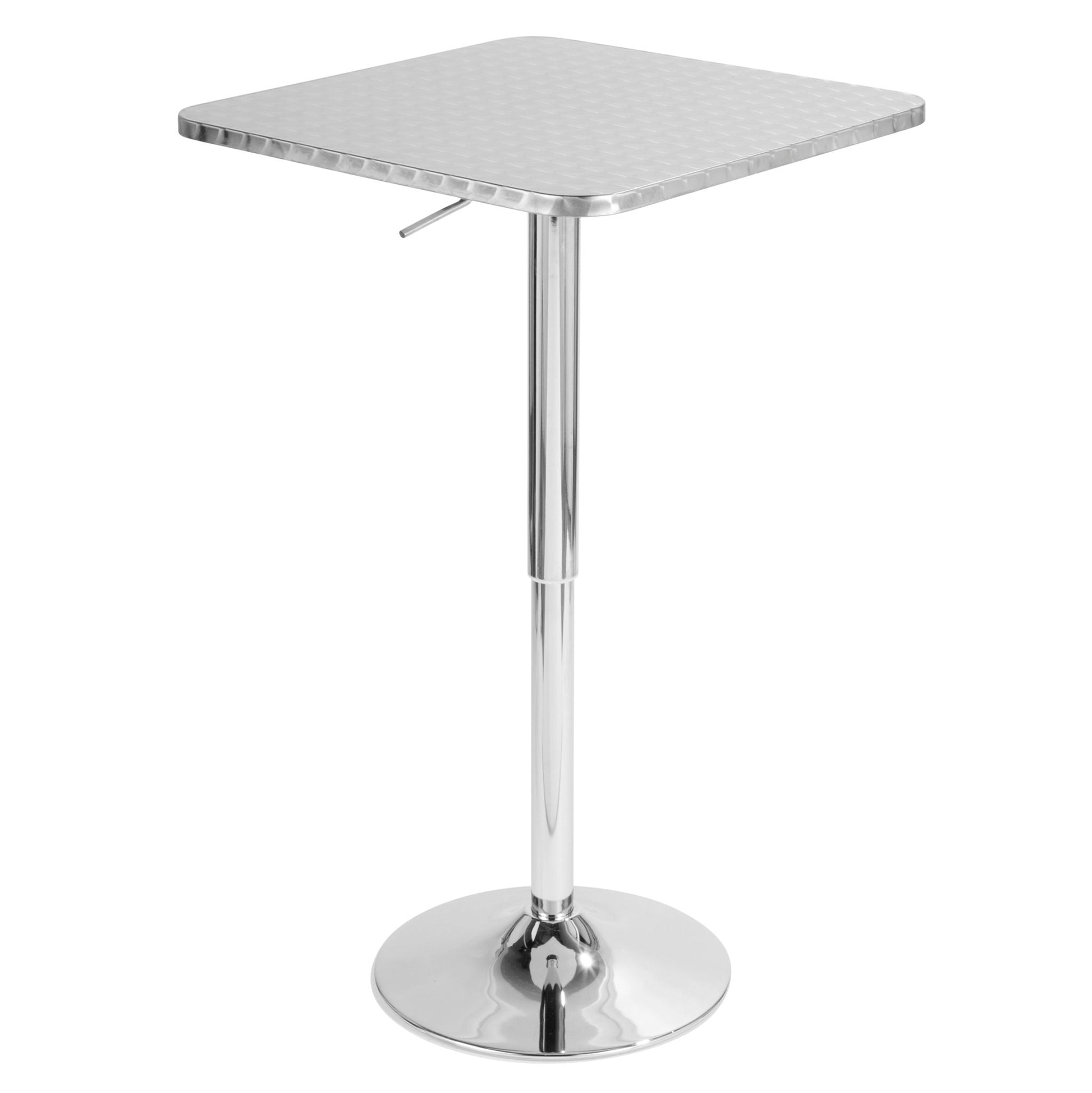 Bistro - Contemporary Adjustable Square Bar Table - Silver - Best Buy Furniture
