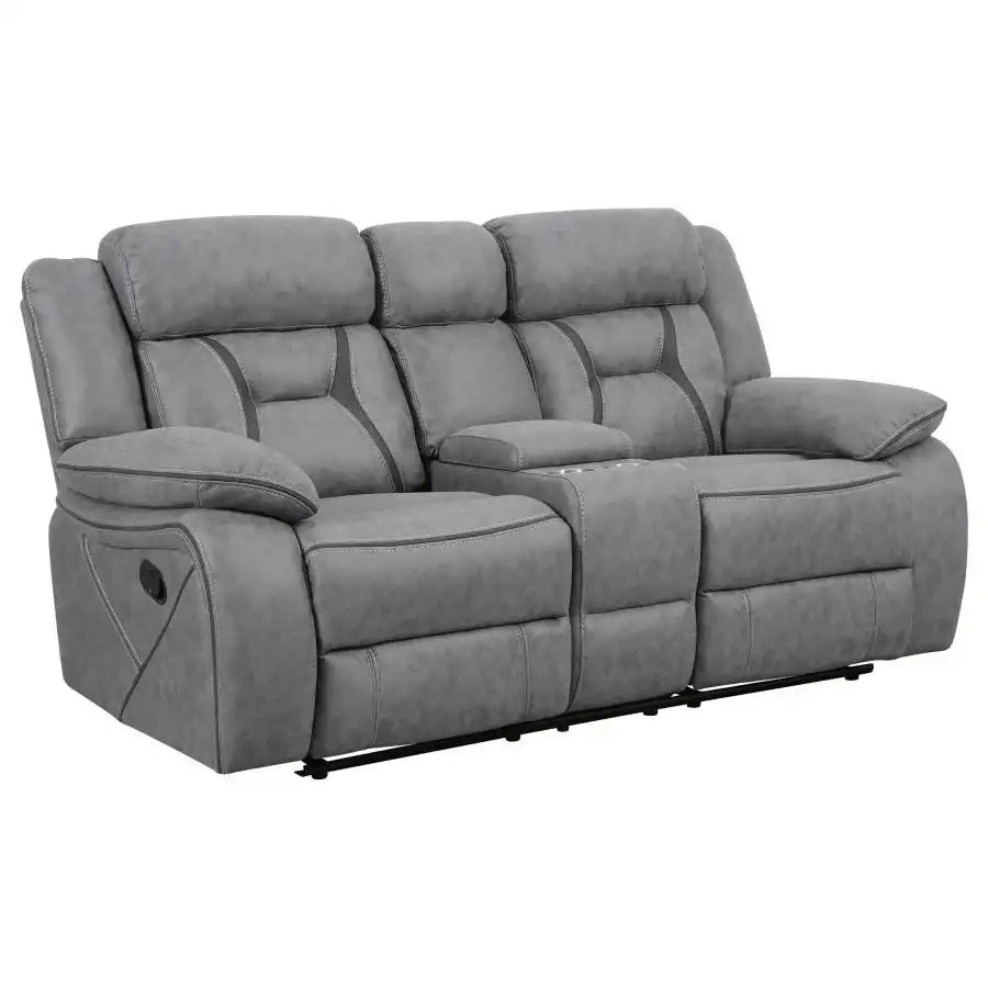 Higgins - Pillow Top Arm Motion Loveseat with Console - Best Buy Furniture