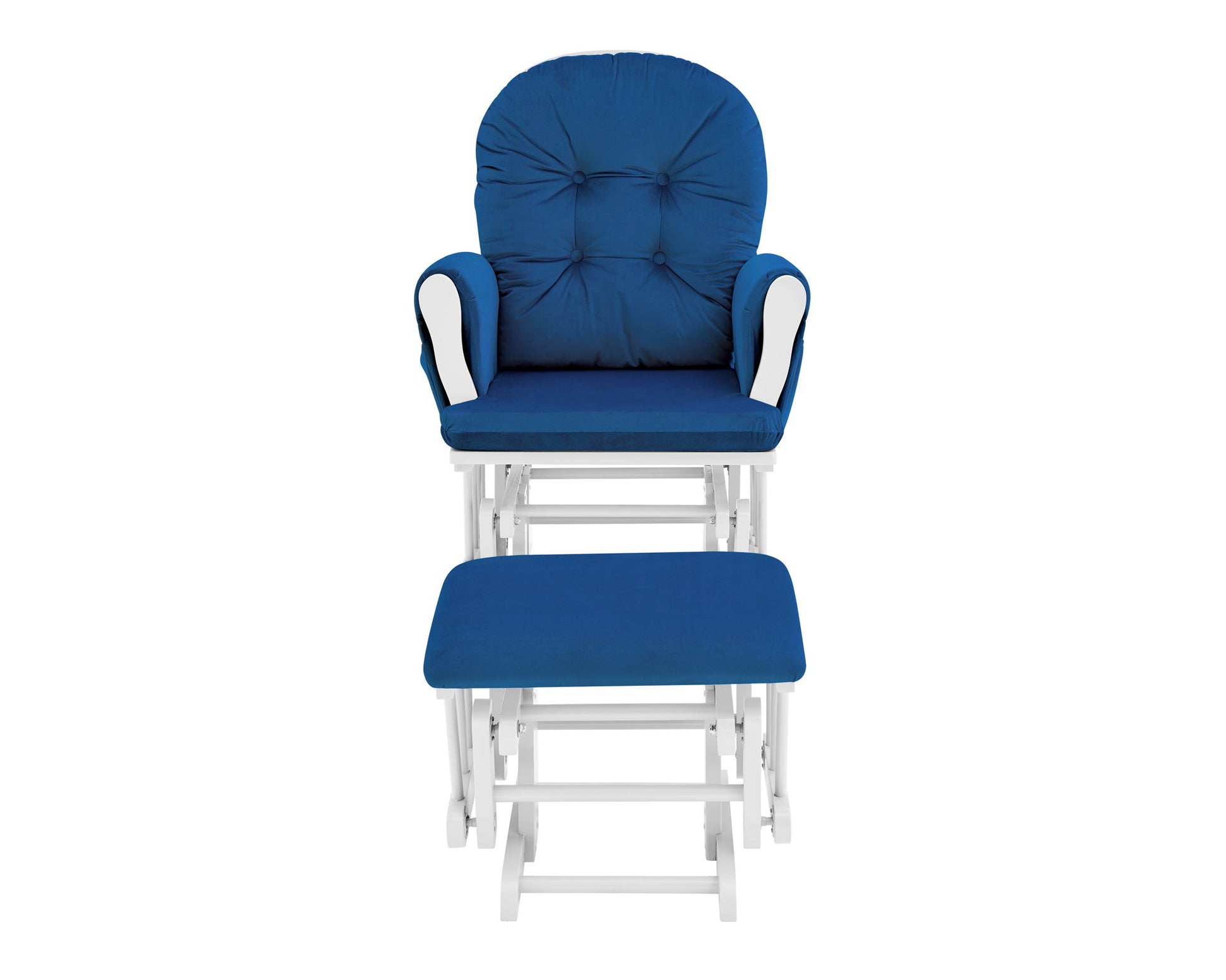 Mason - Glider And Ottoman White Wood - Best Buy Furniture