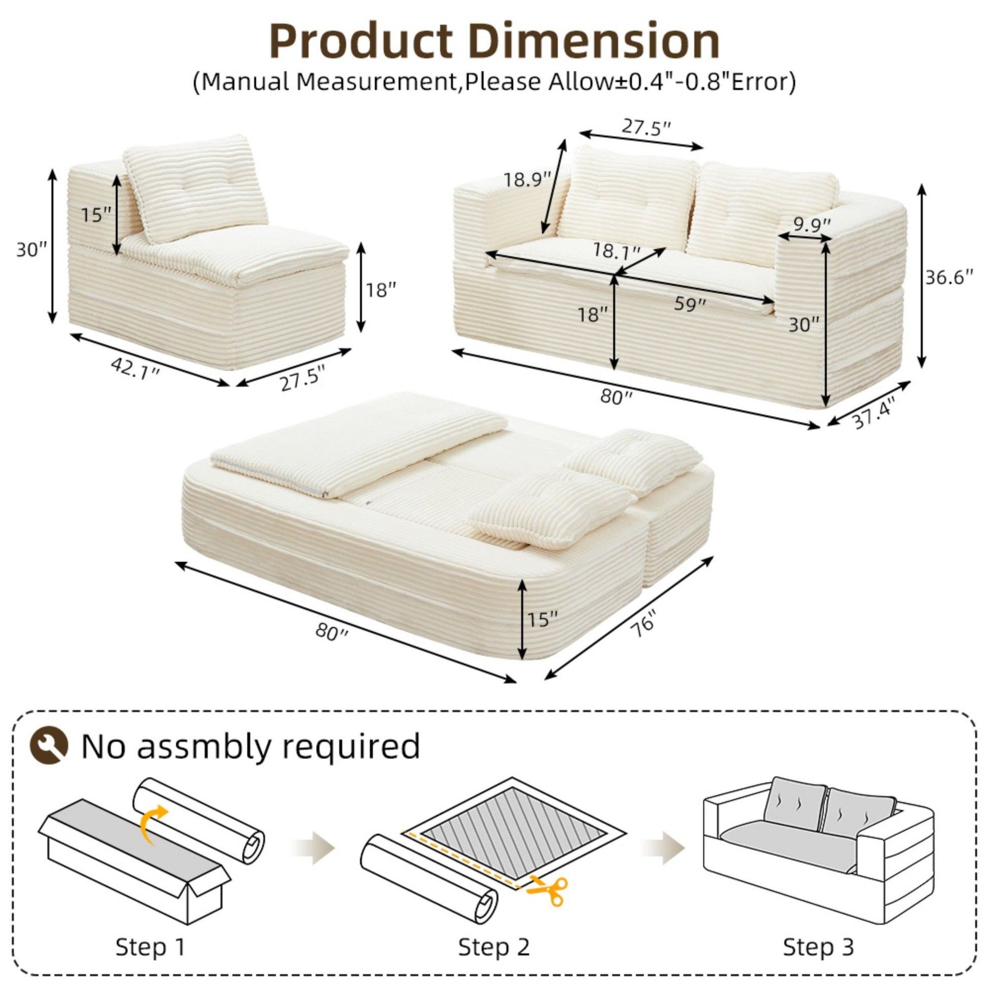 Multi Functional Sectional Sofa Bed With Independent Chaise Lounge And Functional Blanket - Best Buy Furniture