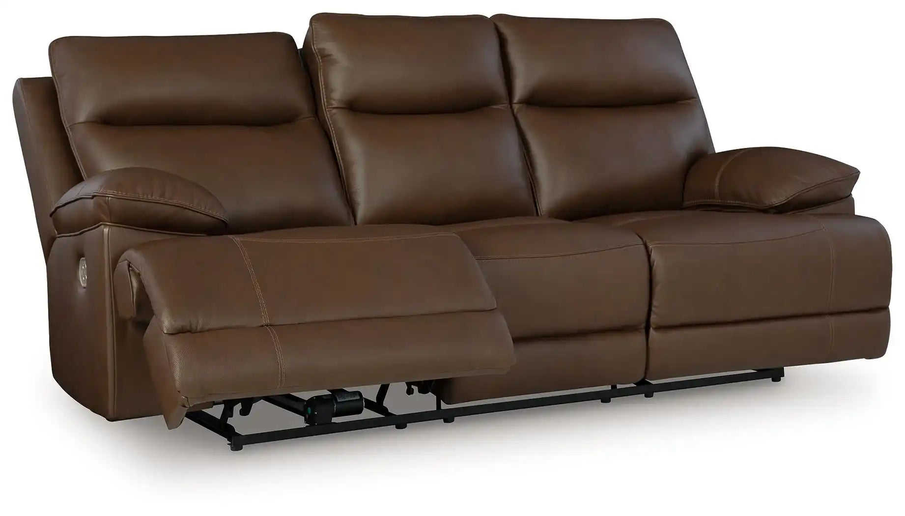 Vonryan - Power Reclining Sofa With Adj Headrest - Tobacco - Best Buy Furniture
