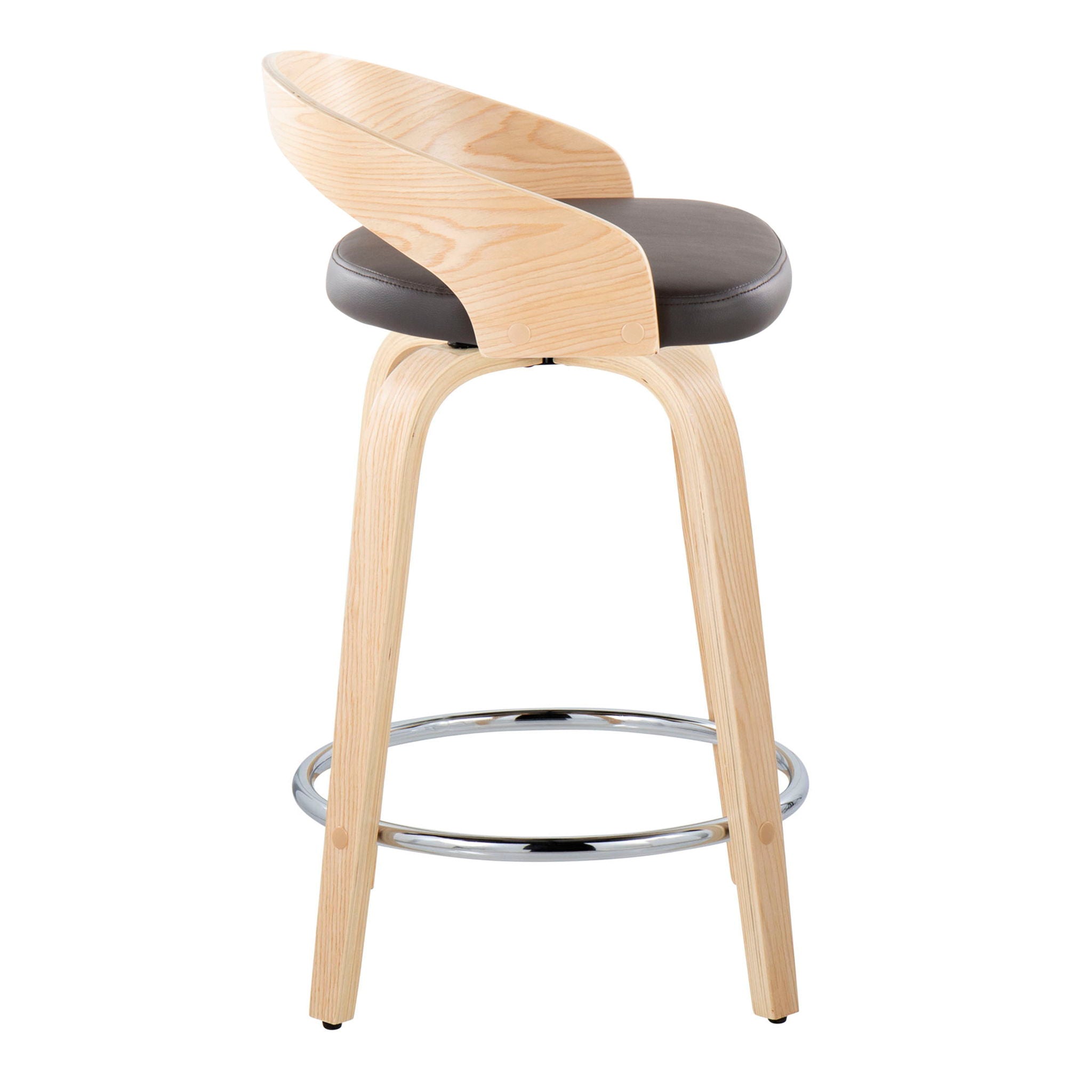 Grotto - Contemporary Fixed Height Counter Stool & Swivel, Round Footrest (Set of 2) - Best Buy Furniture