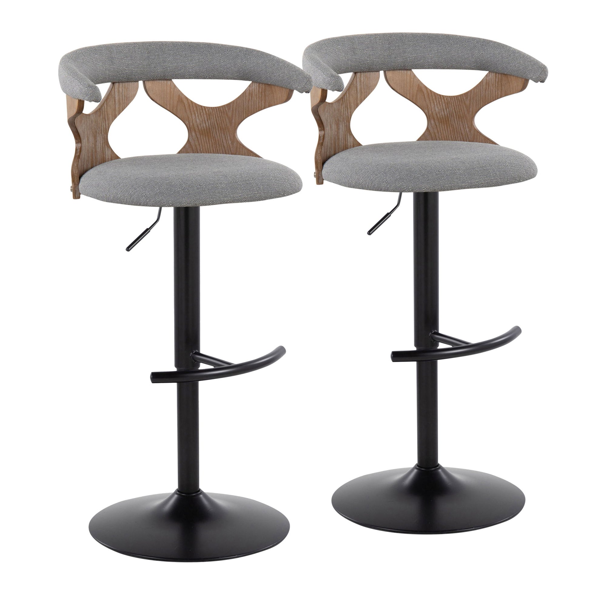 Gardenia - Contemporary Adjustable Barstool & Swivel With Rounded T Footrest (Set of 2) - Best Buy Furniture