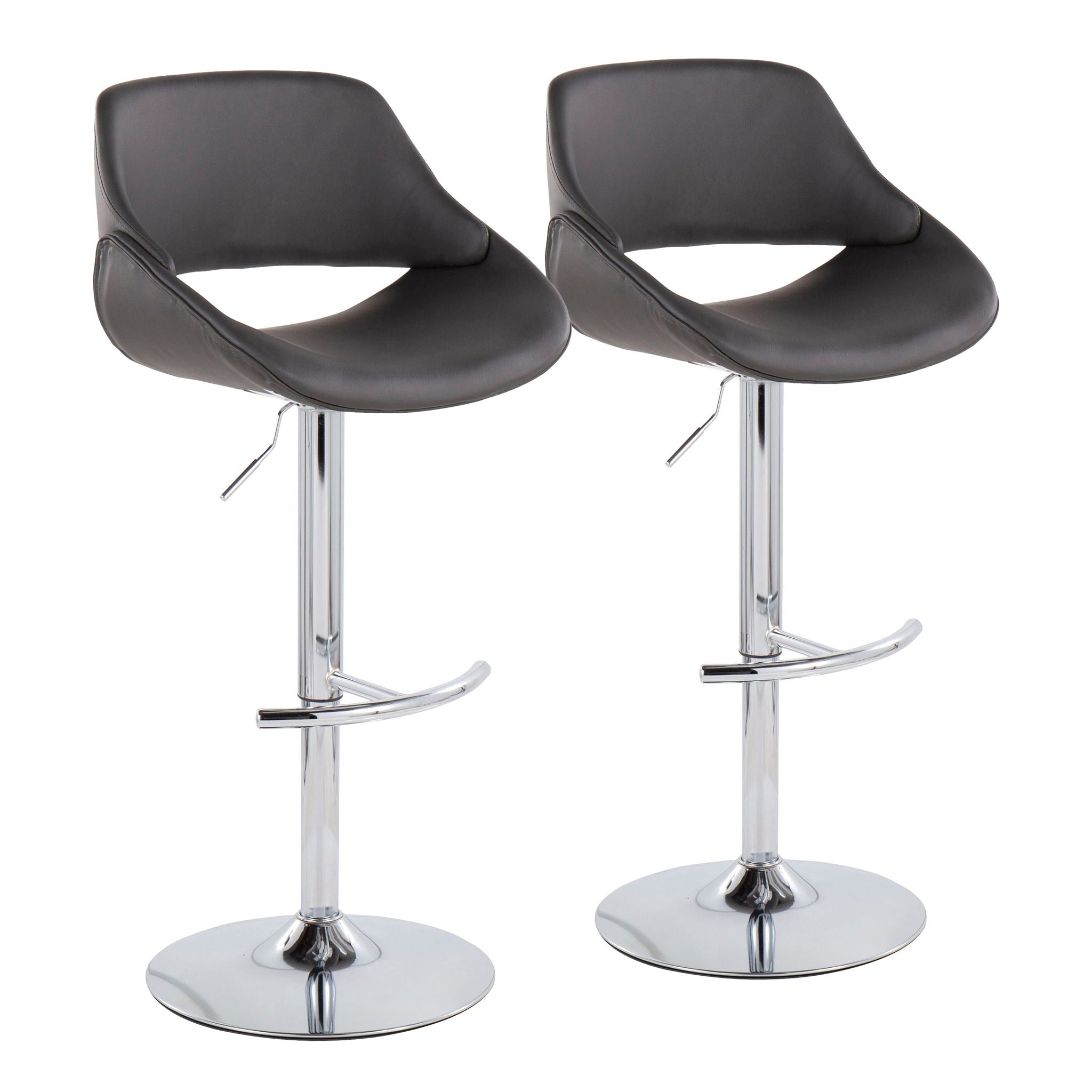 Fabrico - Contemporary Adjustable Bar Stool With Rounded T Footrest (Set of 2) - Best Buy Furniture