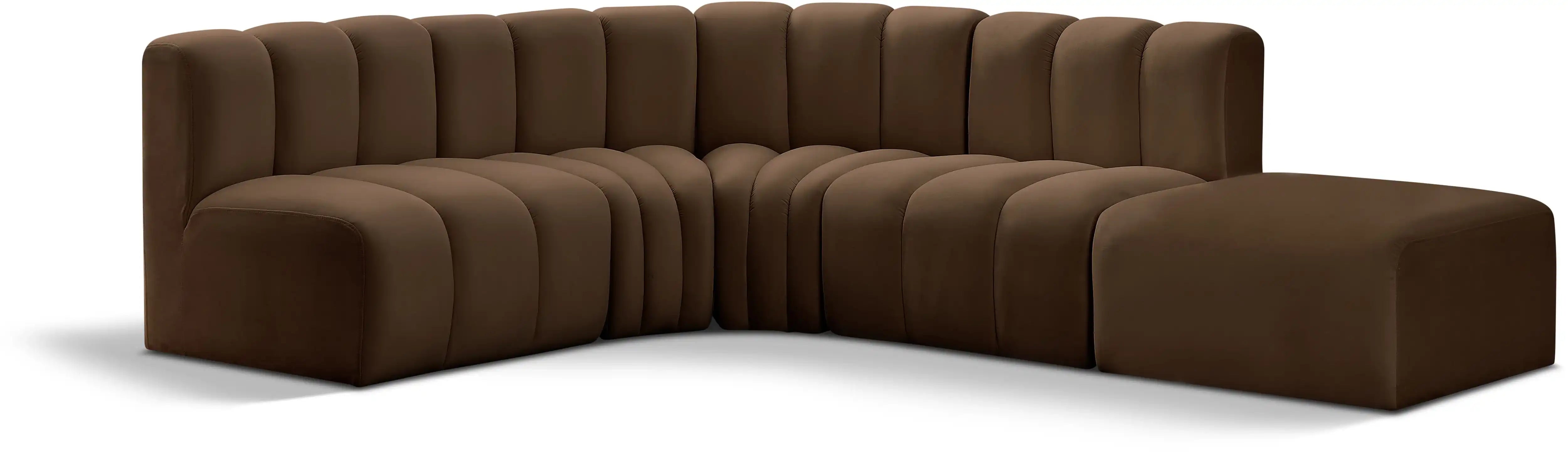 Arc - Velvet 5 Piece Corner Modular Sofa - Best Buy Furniture