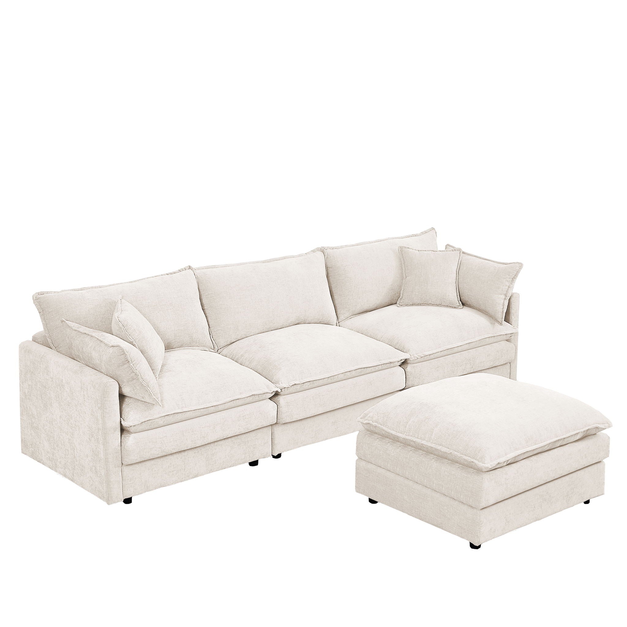 Modular L-Shaped Sectional Sofa With Movable Ottoman - Best Buy Furniture