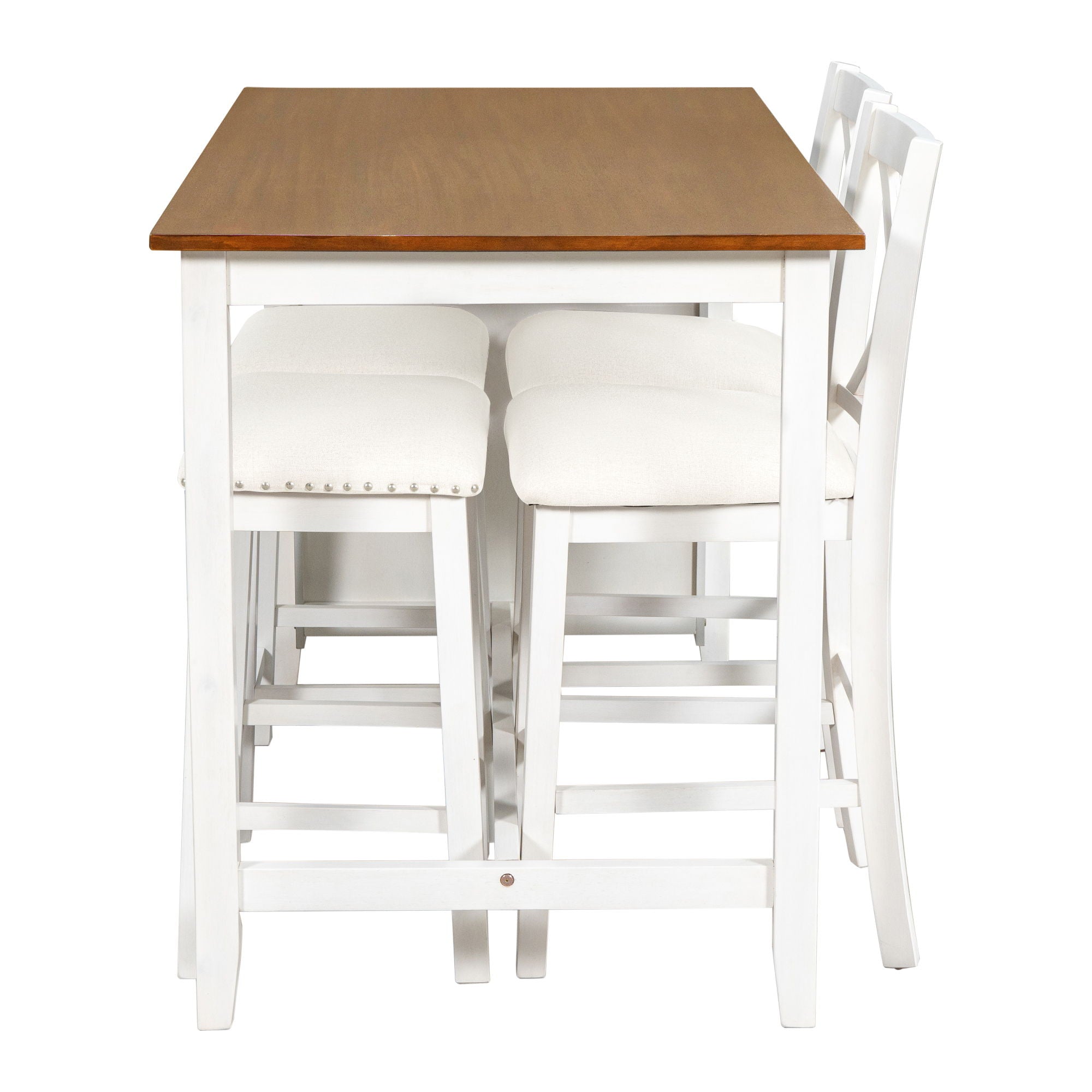 5 Pieces Counter Height Rustic Farmhouse Dining Room Wooden Bar Table Set With 2 Stools And 2 Chairs - Best Buy Furniture