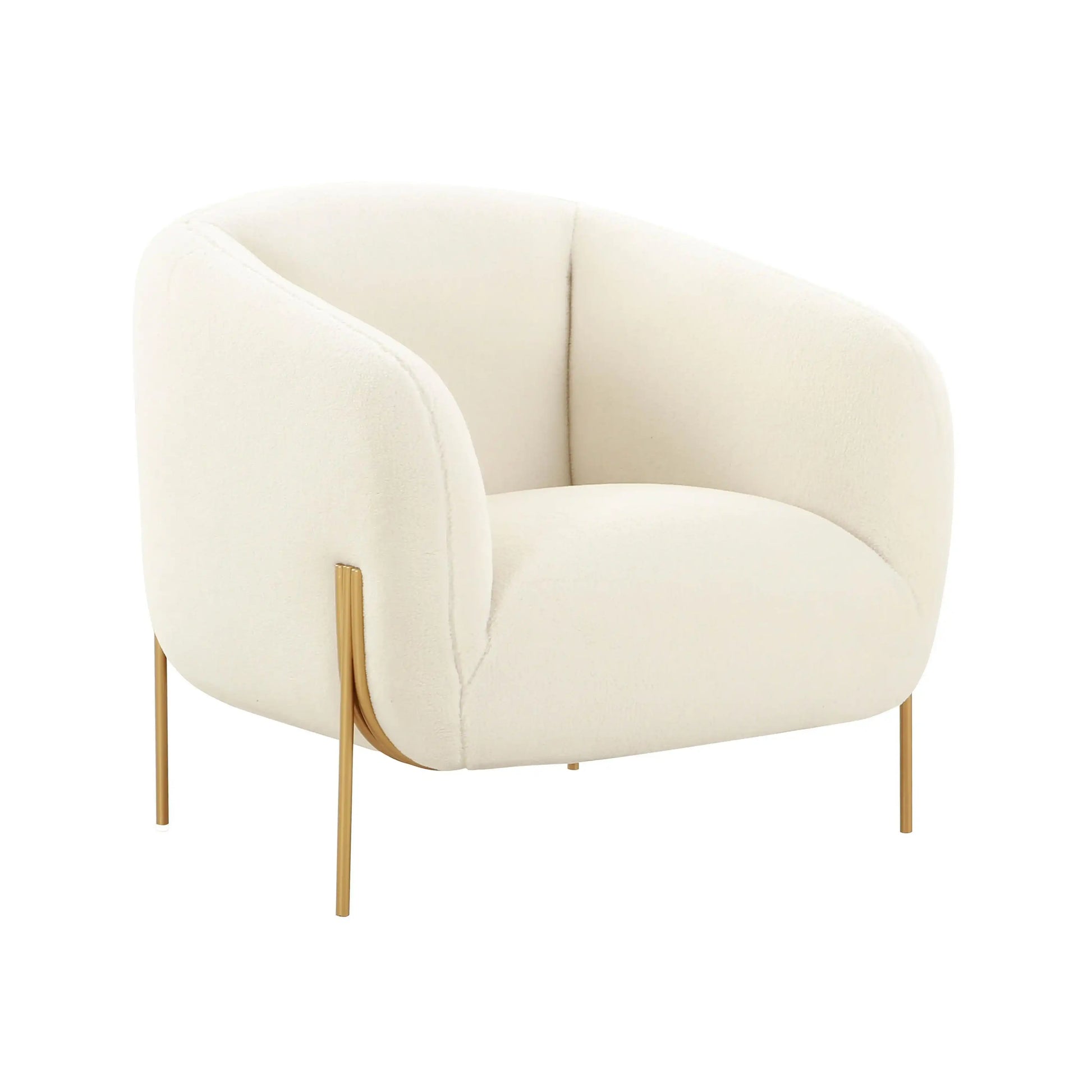 Kandra - Shearling Accent Chair - Cream - Best Buy Furniture