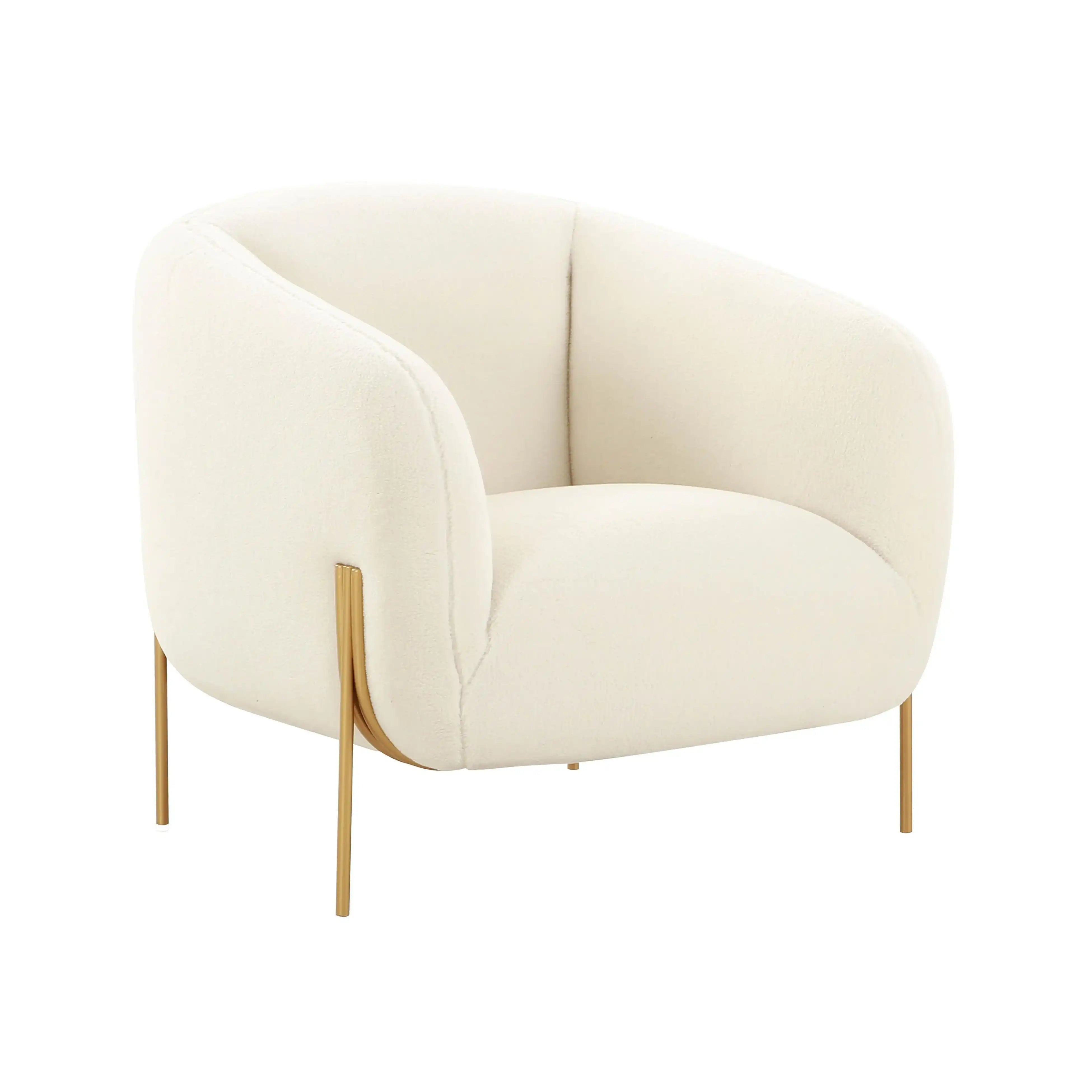 Kandra - Shearling Accent Chair - Cream - Best Buy Furniture