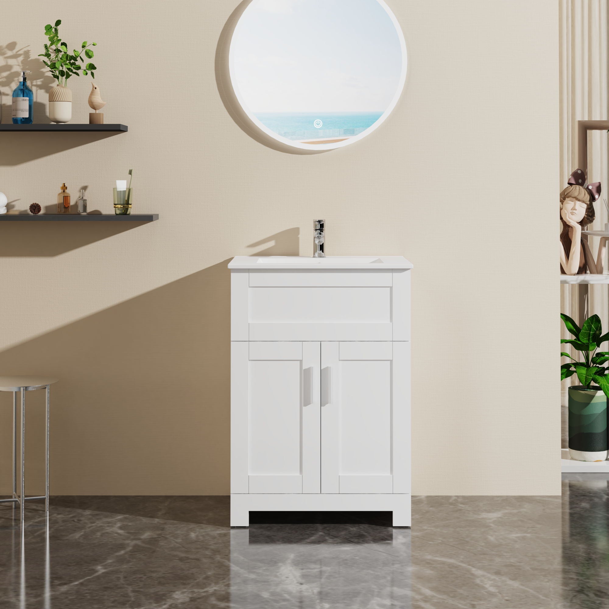 Sink Bathroom Vanity Laundry Cabinet Combo - White - Best Buy Furniture