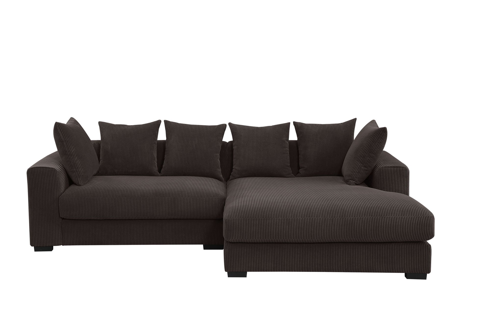 Naomi - 3 Piece Upholstered Sectional - Dark Brown - Best Buy Furniture
