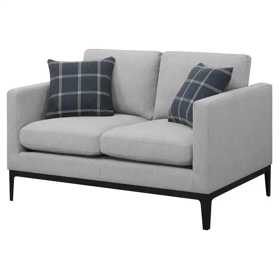 Apperson - Upholstered Track Arm Loveseat - Light Gray - Best Buy Furniture