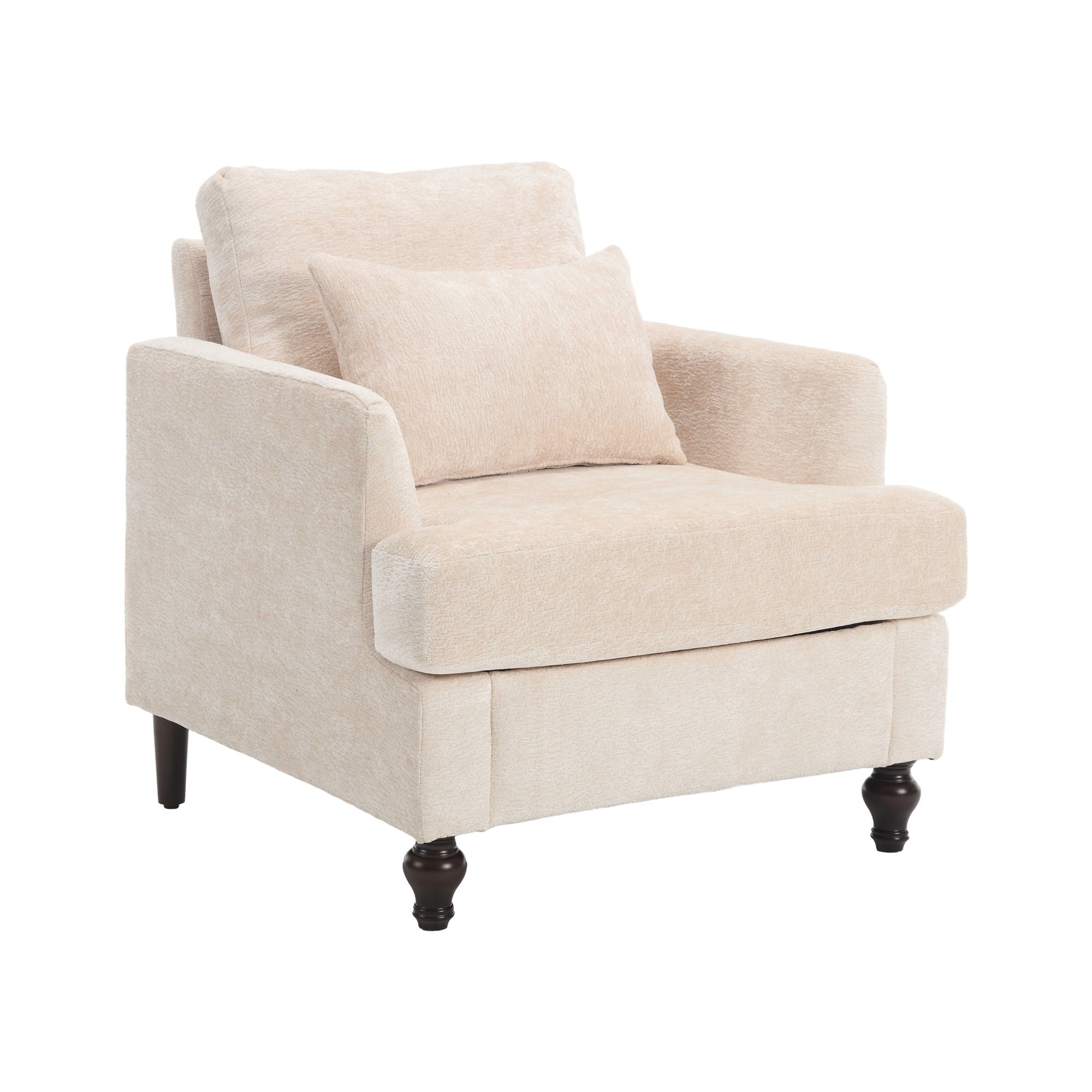 Modern Mid Century Wood Frame Armchair With Tufted Design - Best Buy Furniture